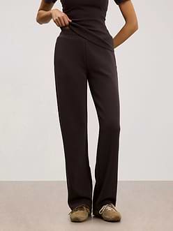 Womens Luxe Straight Leg Jogger in Brown