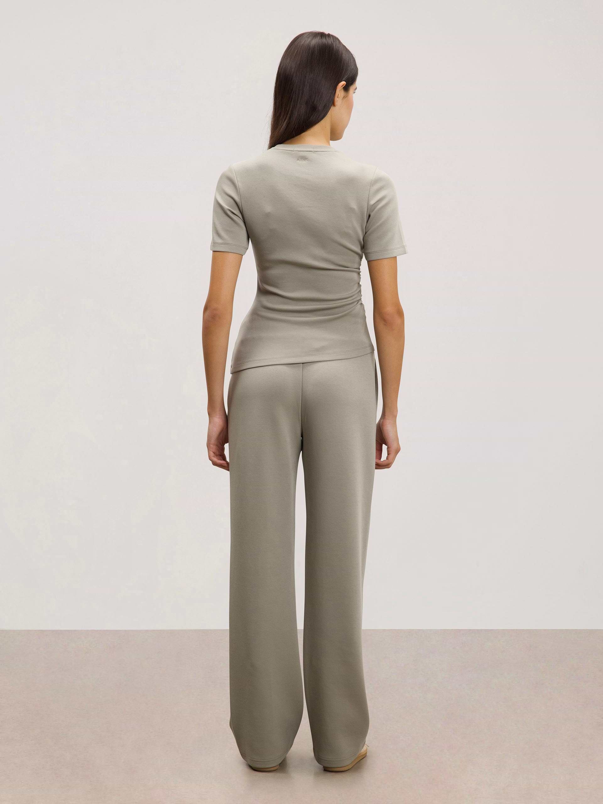 Womens Luxe Straight Leg Jogger in Stone