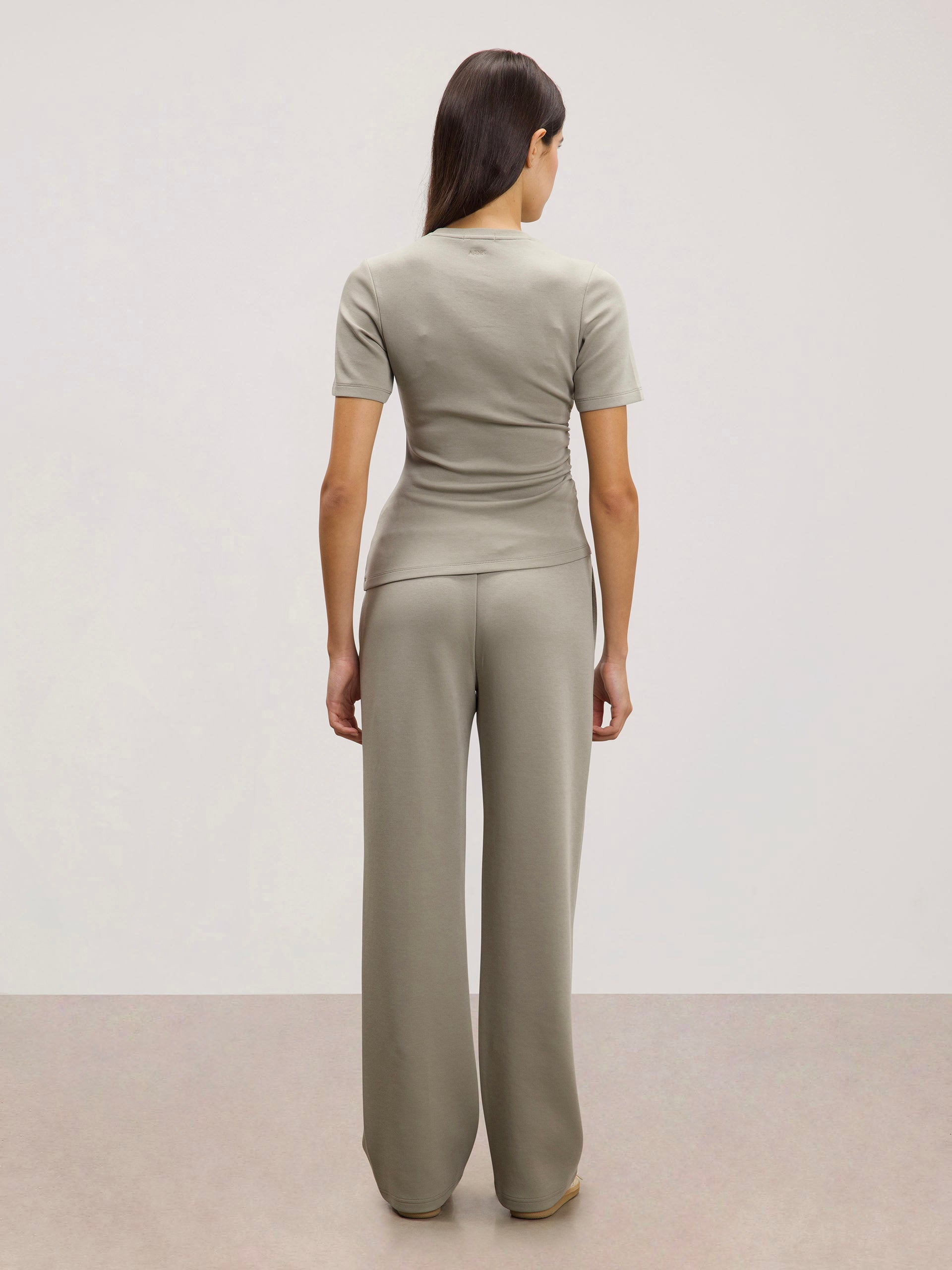 Womens Luxe Straight Leg Jogger in Stone