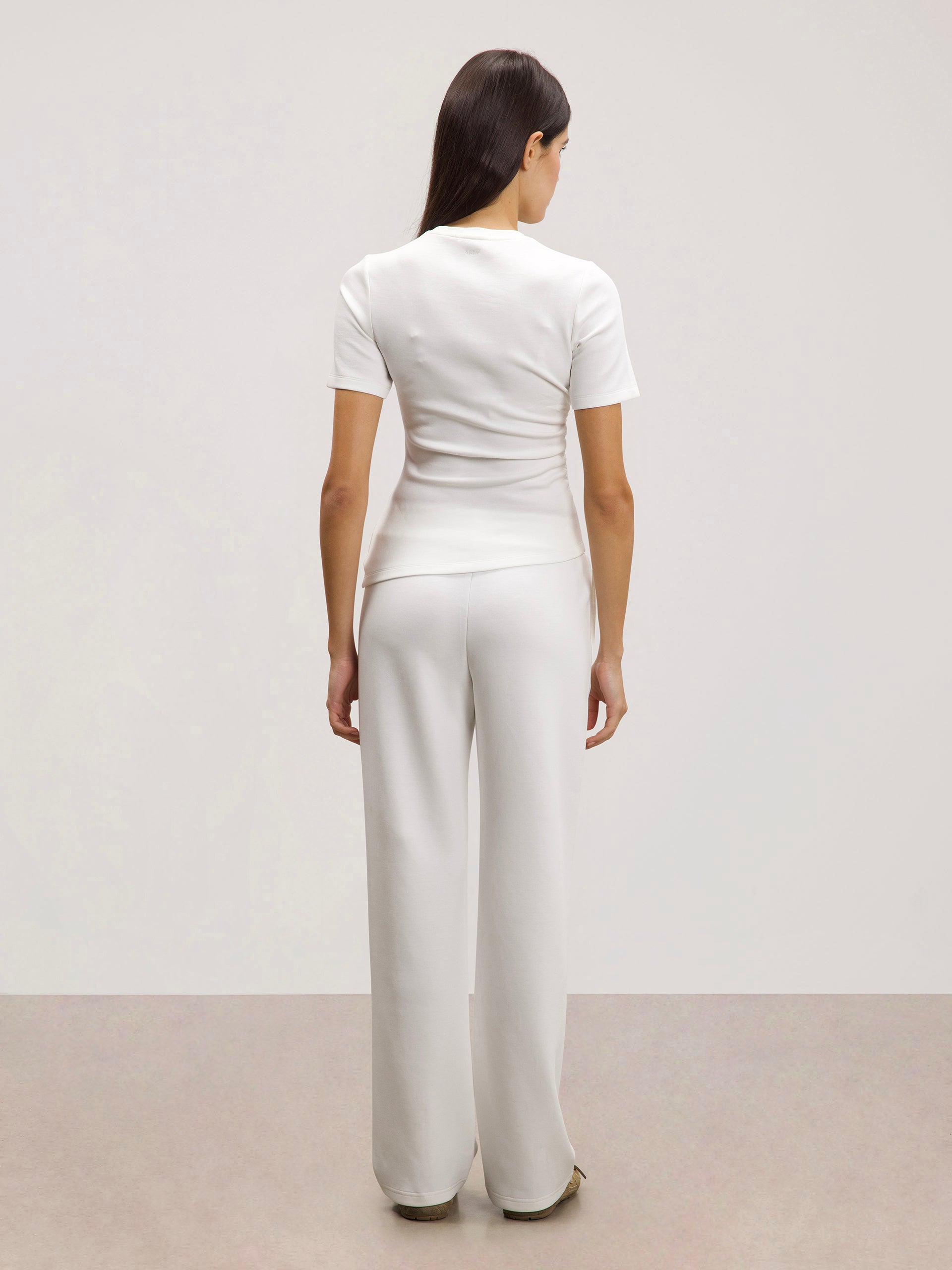 Womens Luxe Straight Leg Jogger in Ecru