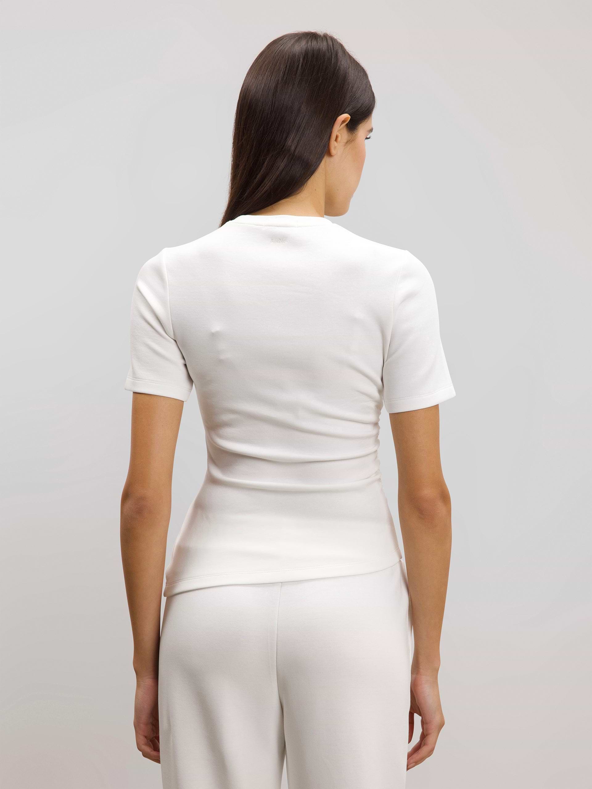 Womens Luxe Fitted Waist T-Shirt in Ecru