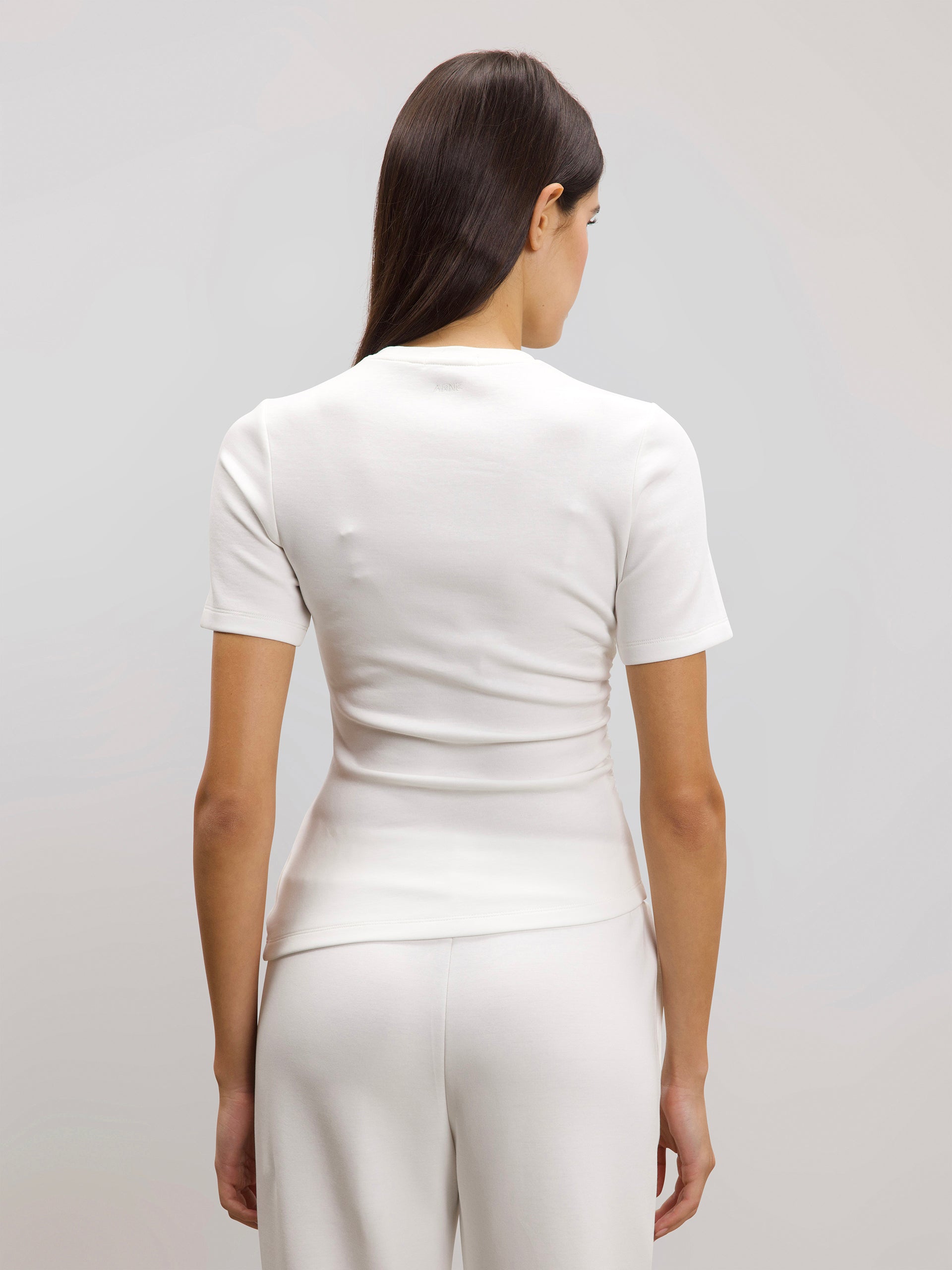 Womens Luxe Fitted Waist T-Shirt in Ecru