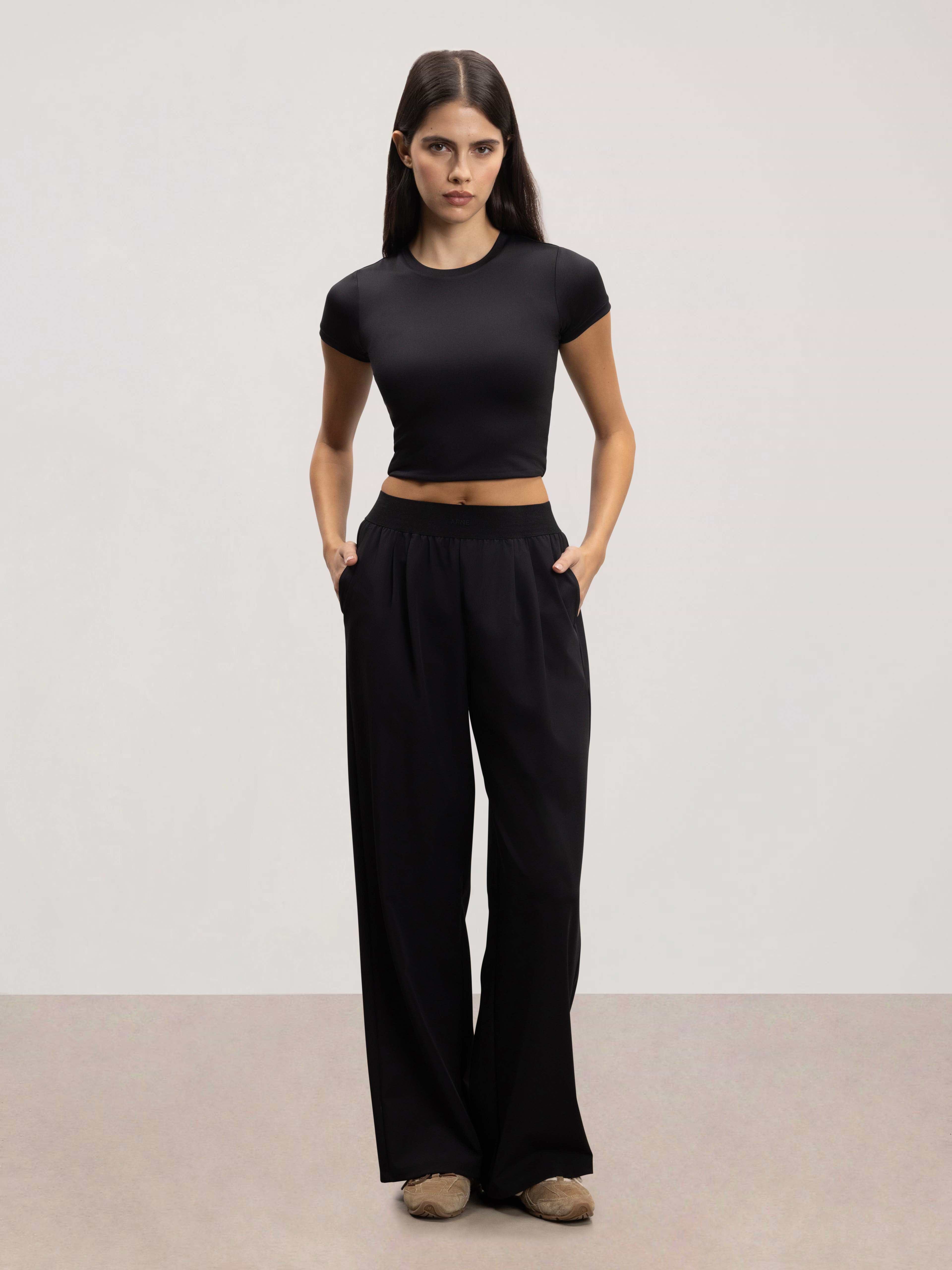 Womens Double Layered T-Shirt in Black