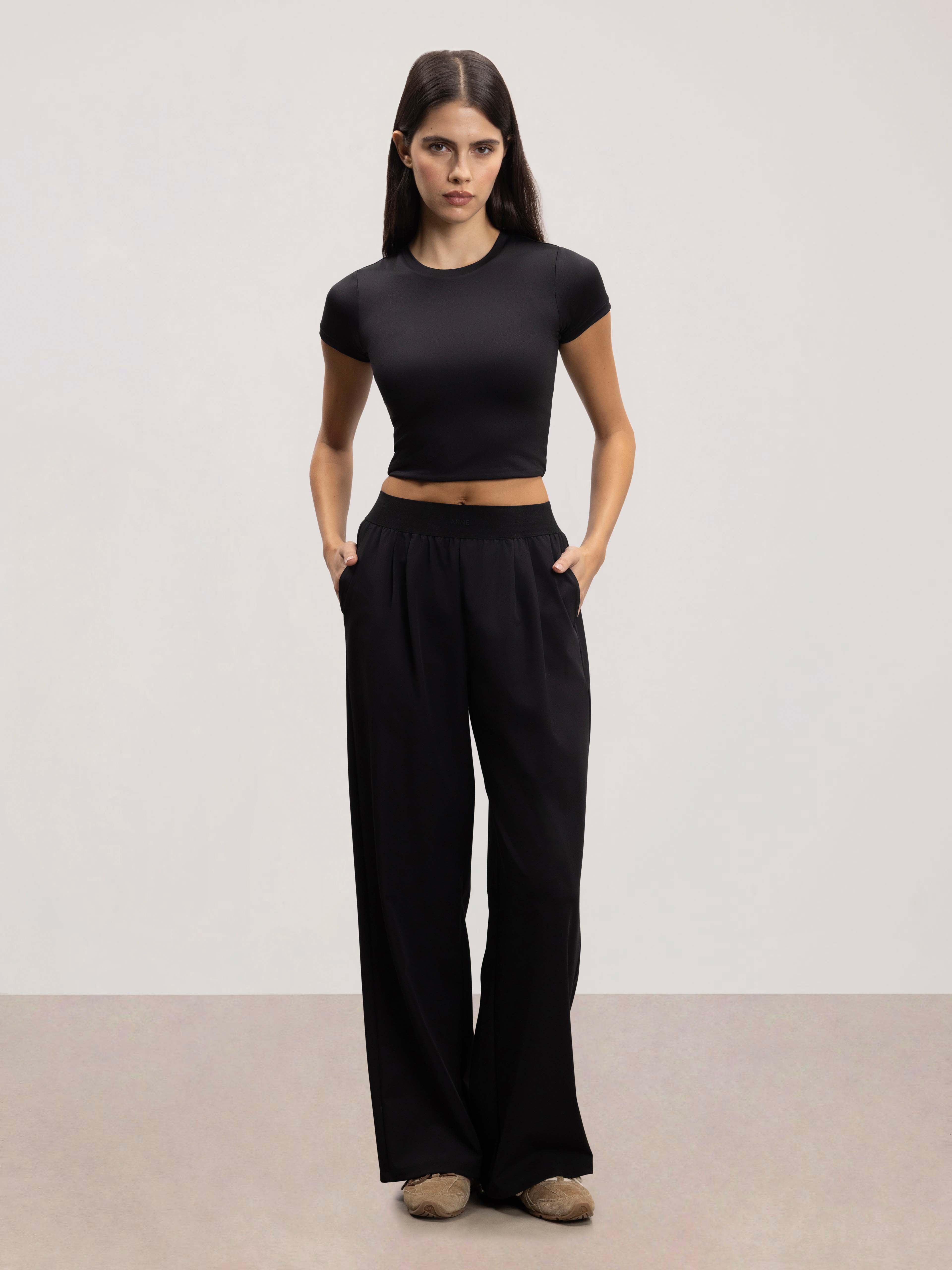 Womens Double Layered T-Shirt in Black