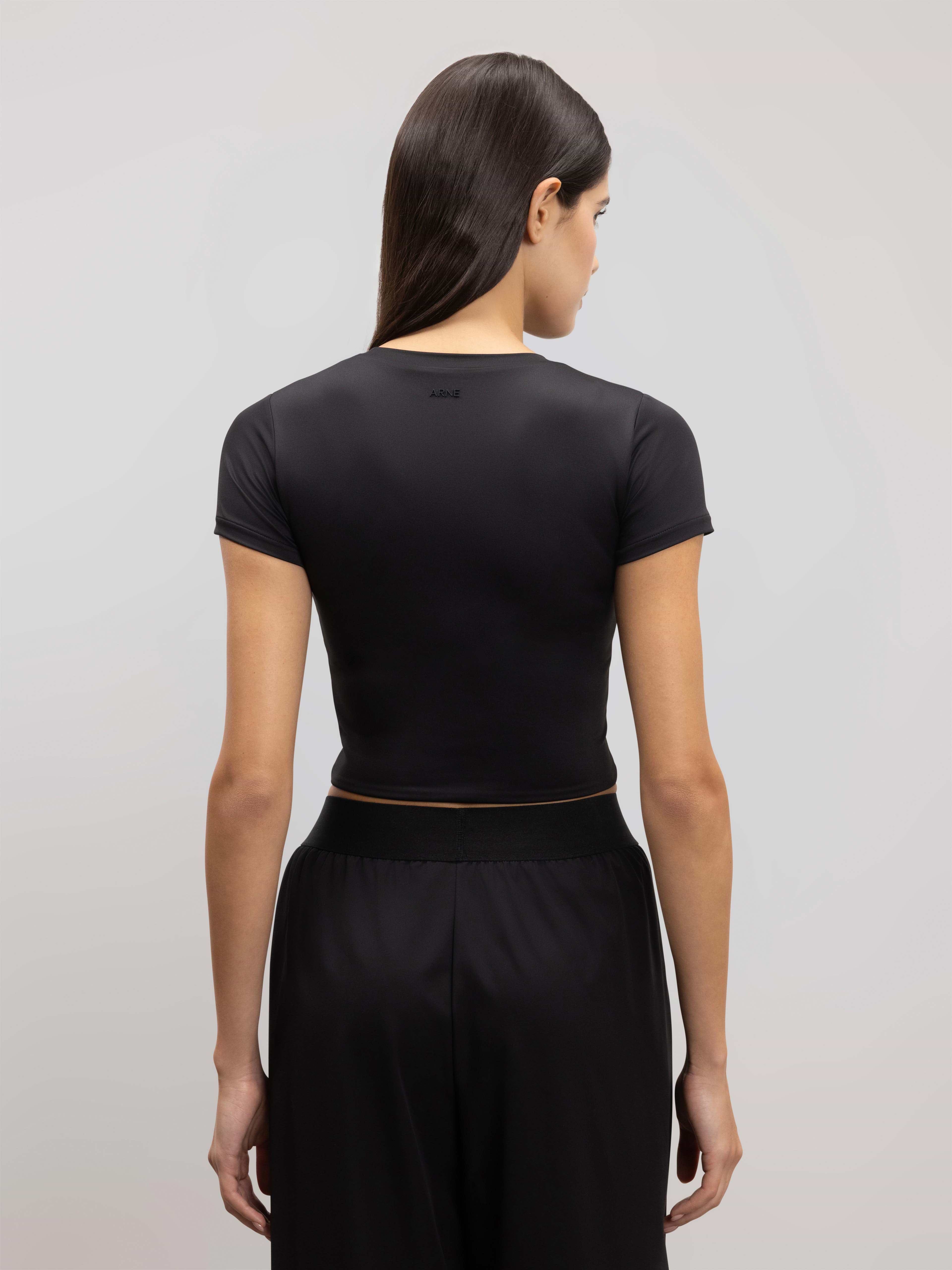 Womens Double Layered T-Shirt in Black