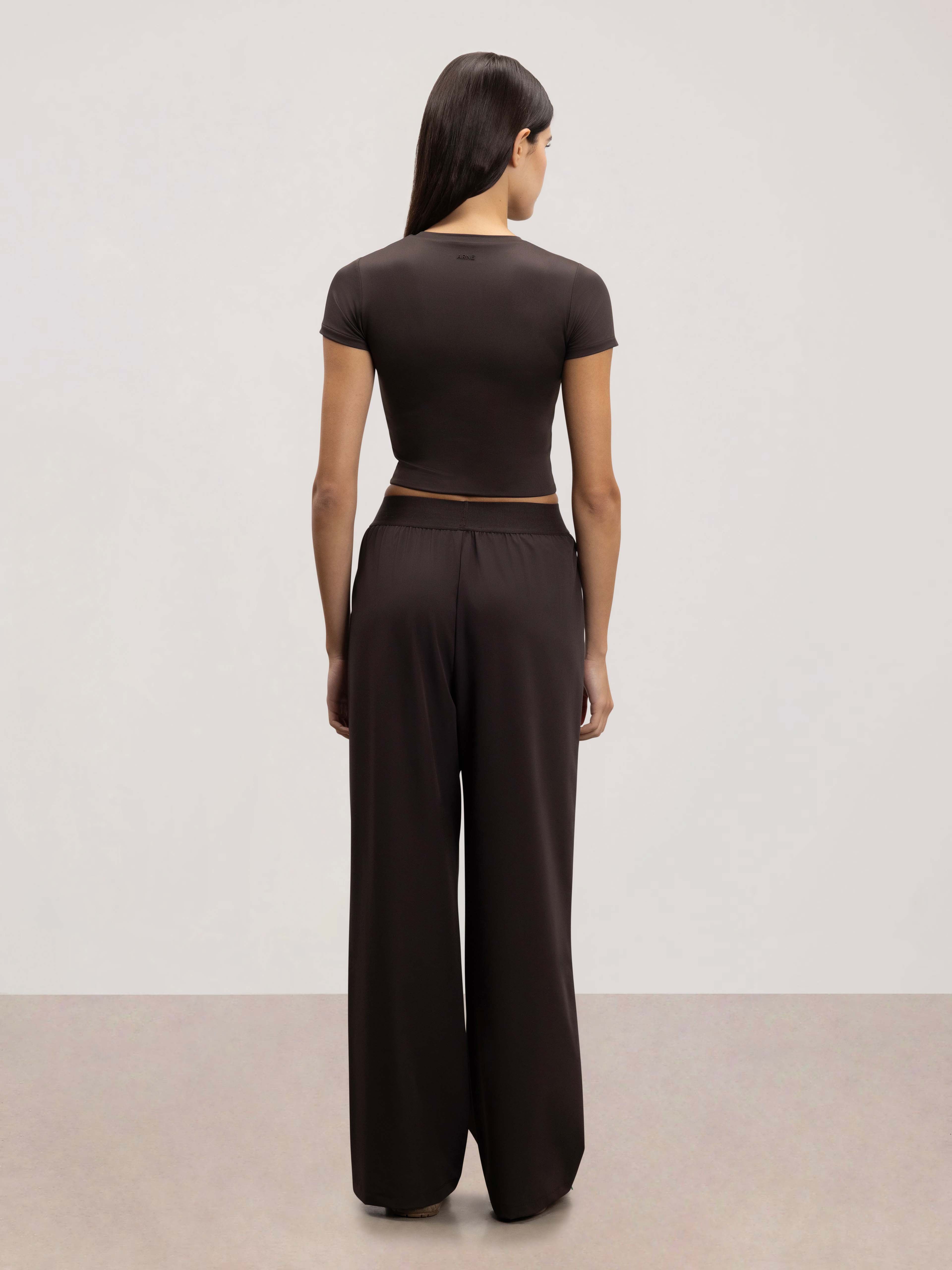 Womens Elasticated Waistband Trouser in Brown