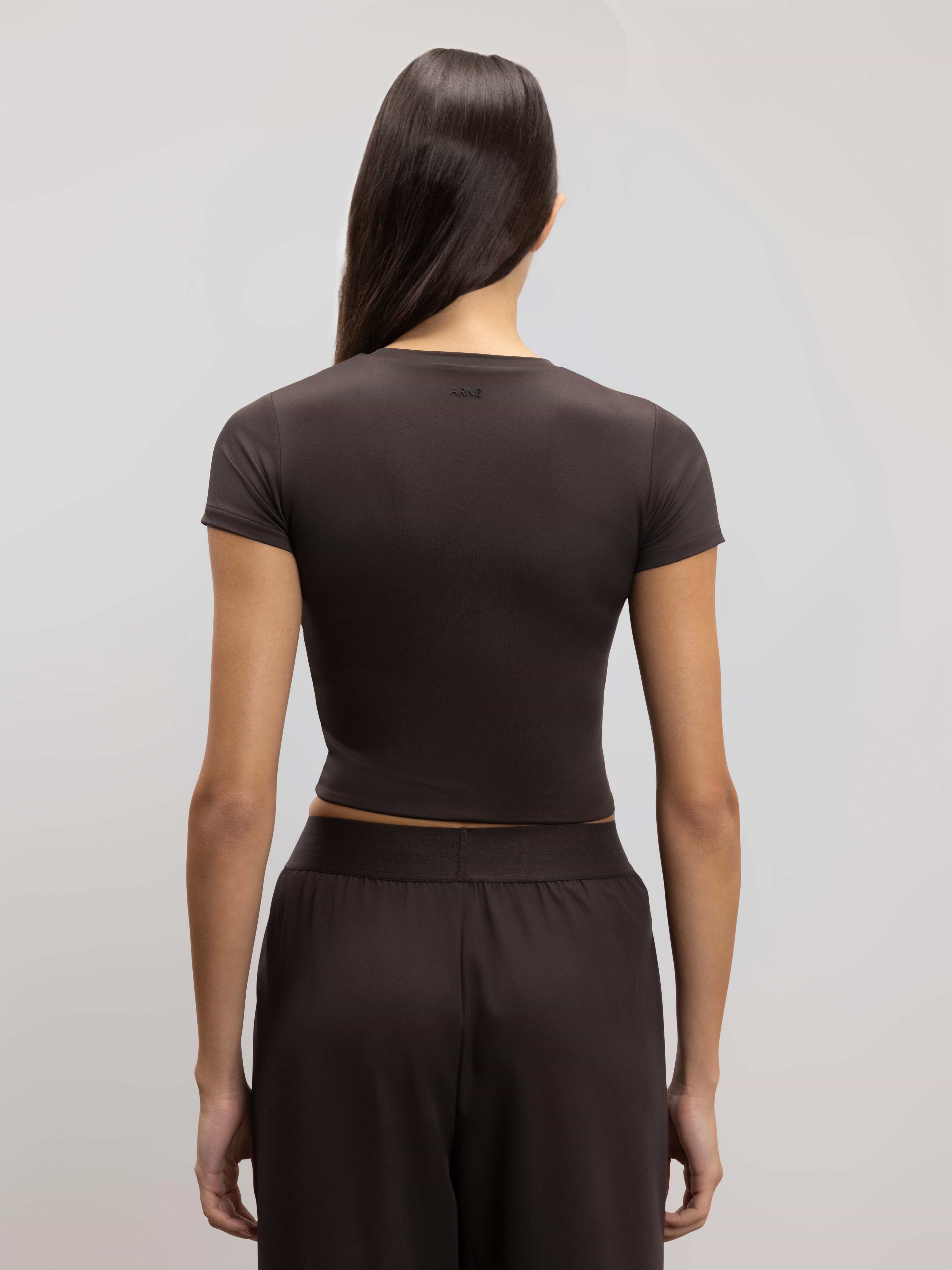Womens Double Layered T-Shirt in Brown