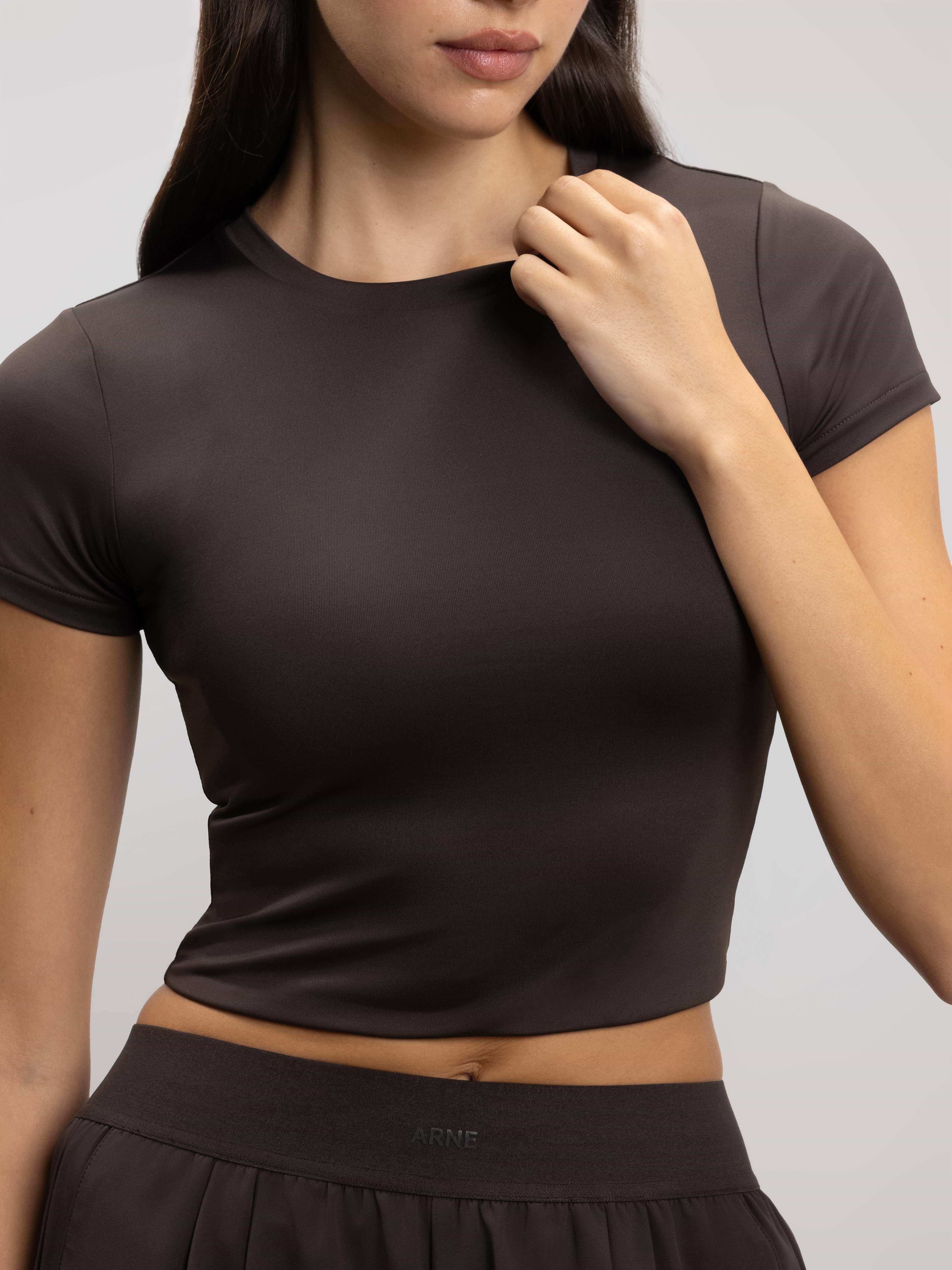 Womens Double Layered T-Shirt in Brown