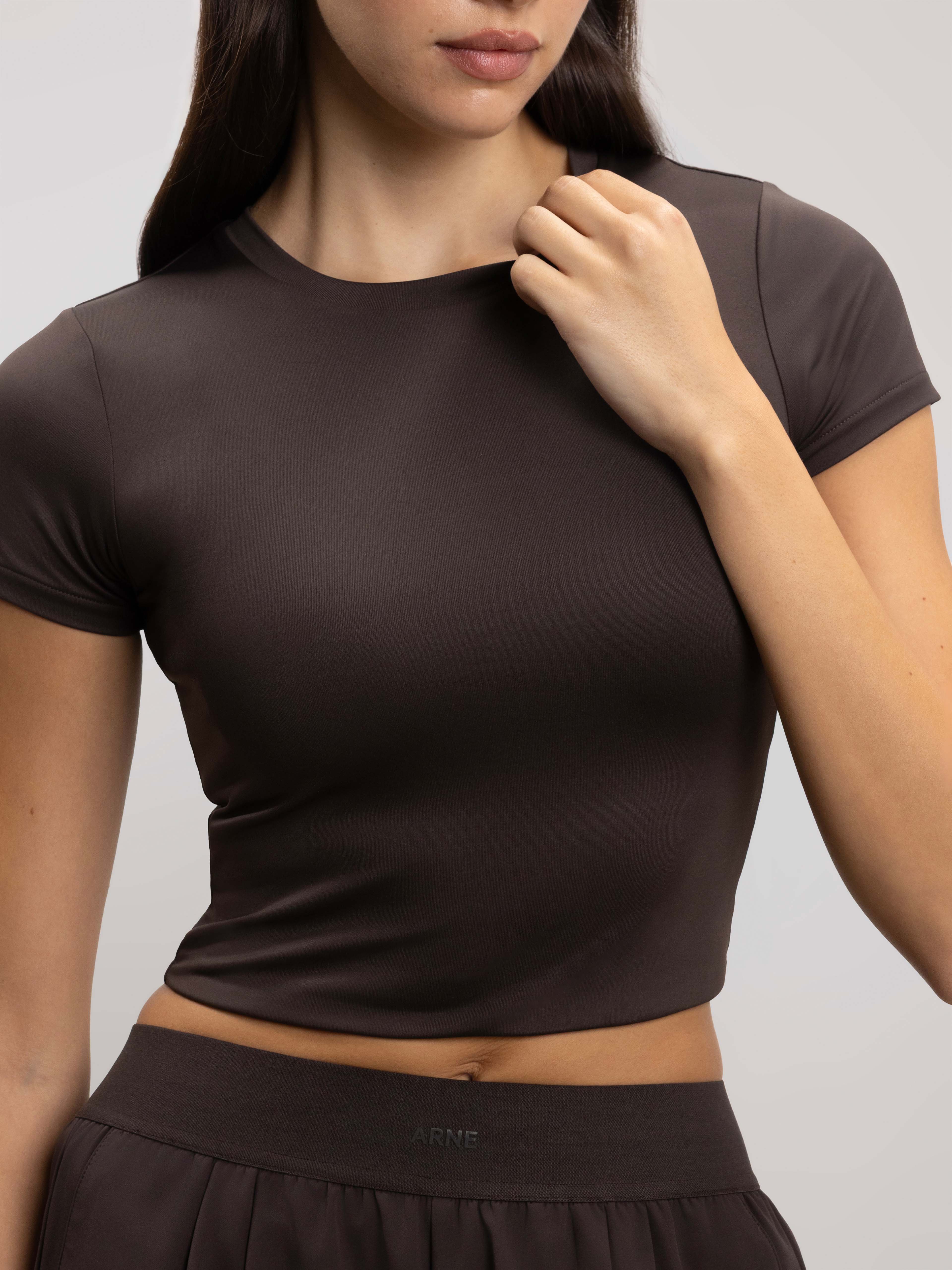 Womens Double Layered T-Shirt in Brown