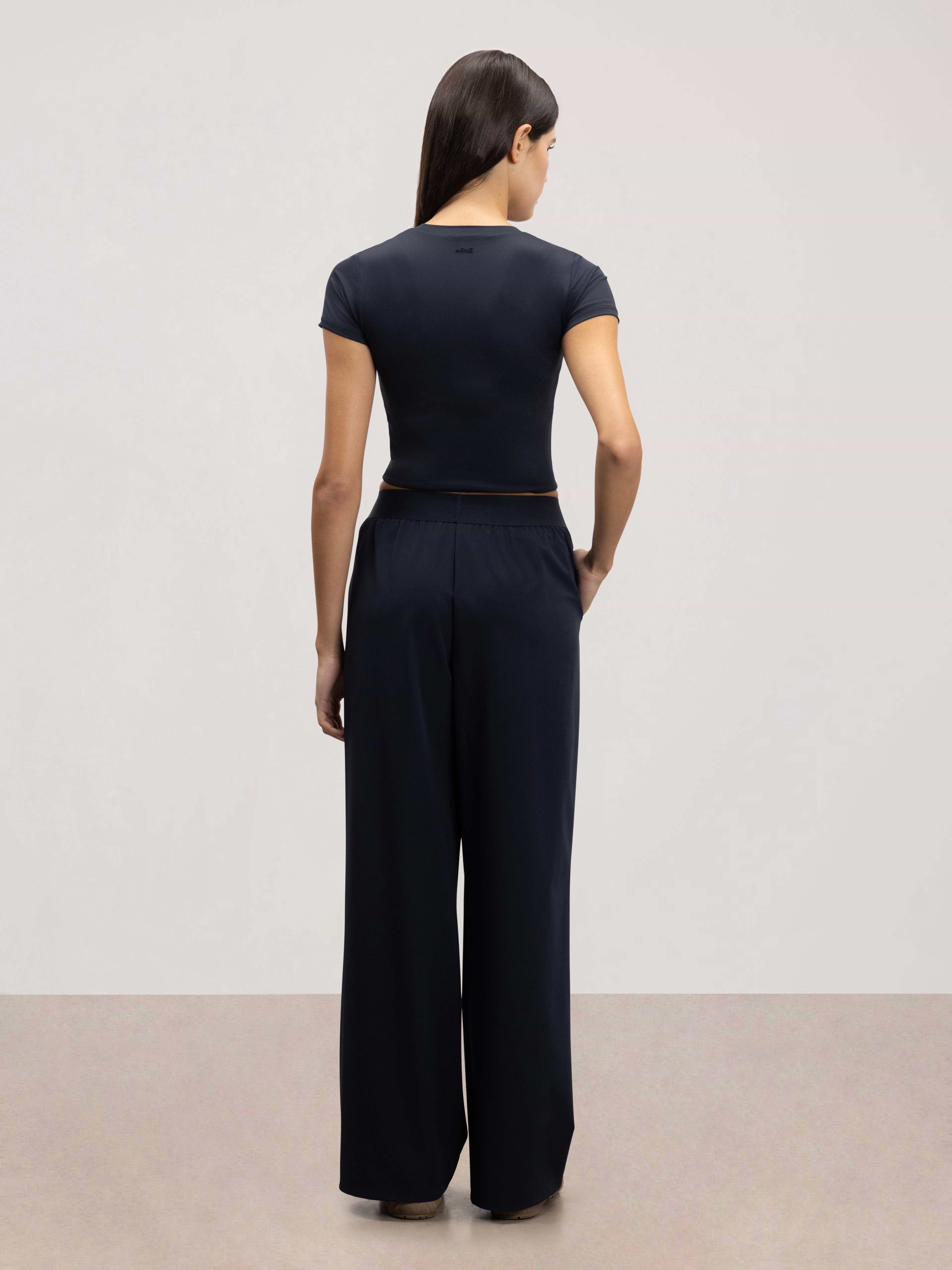 Womens Elasticated Waistband Trouser in Navy