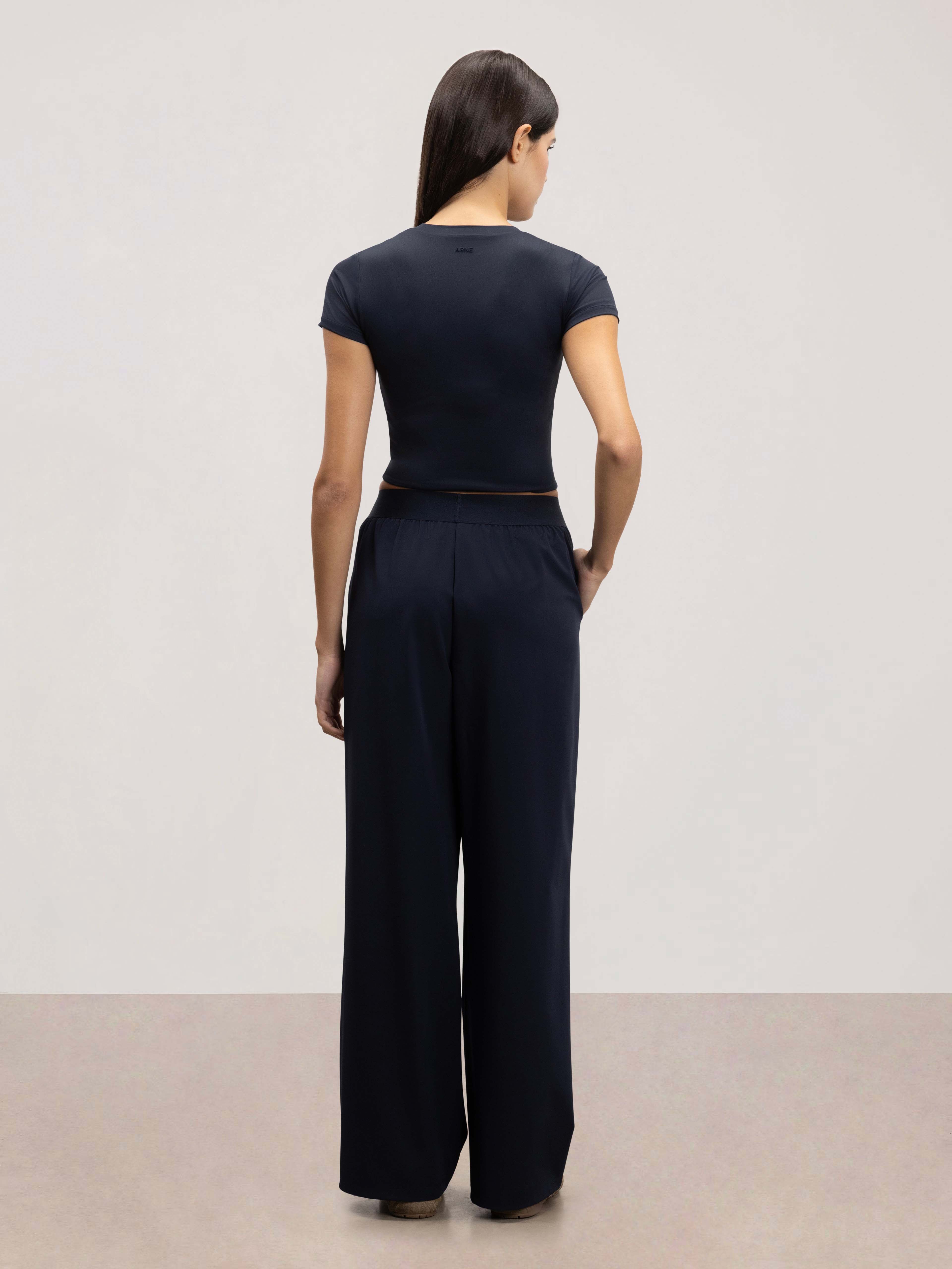 Womens Elasticated Waistband Trouser in Navy