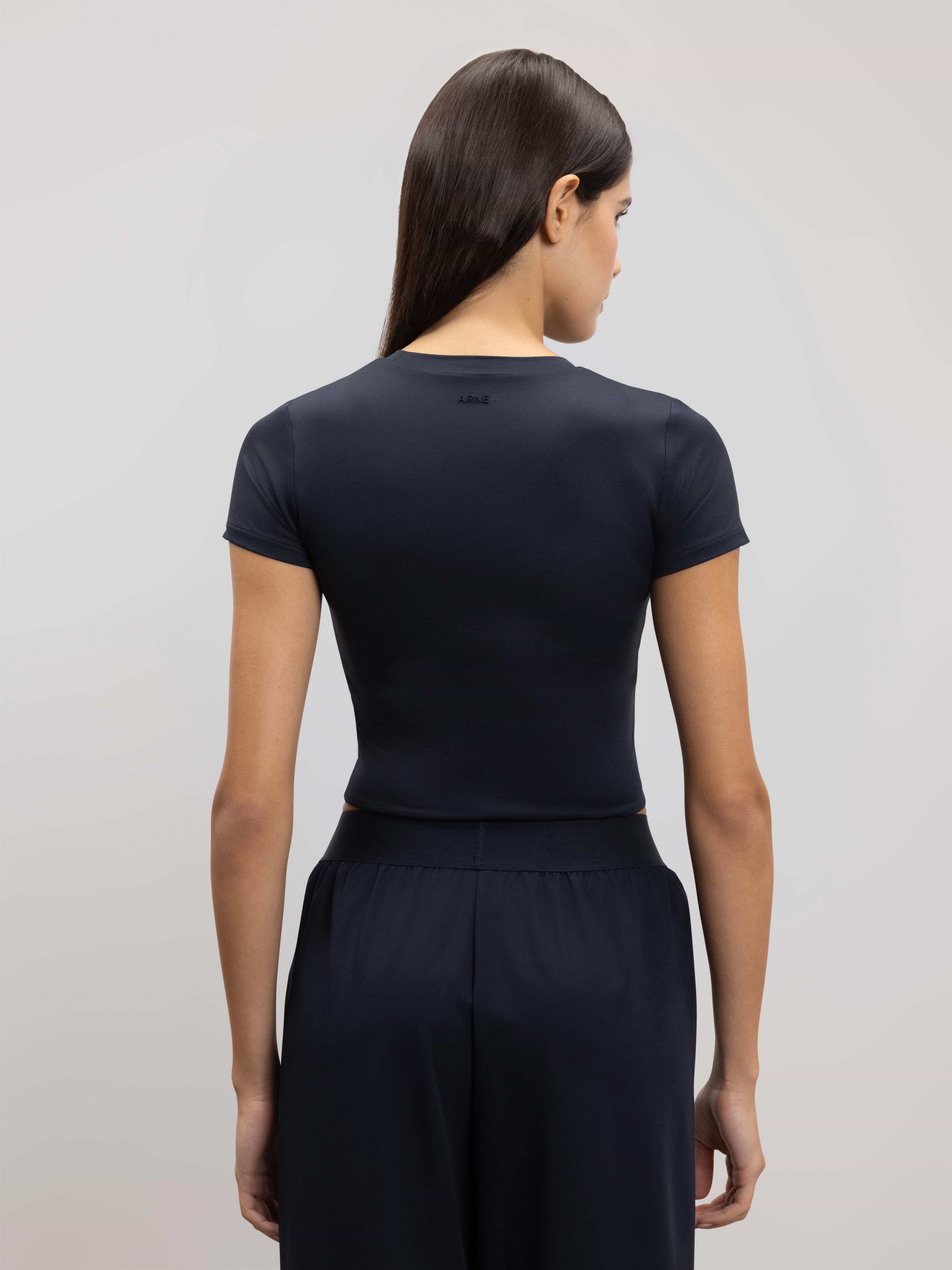 Womens Double Layered T-Shirt in Navy