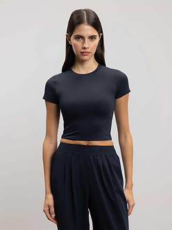 Womens Double Layered T-Shirt in Navy