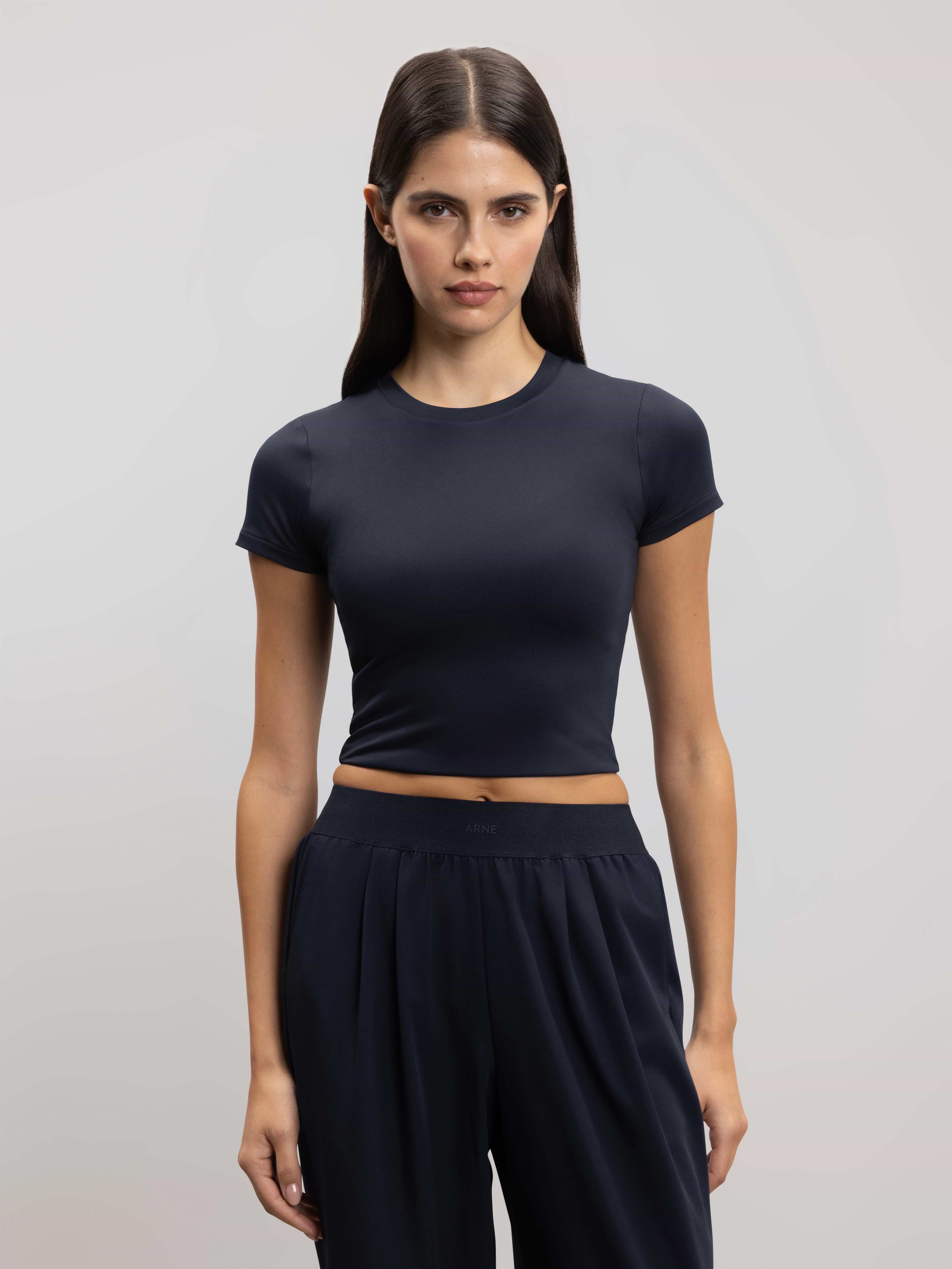 Womens Double Layered T-Shirt in Navy