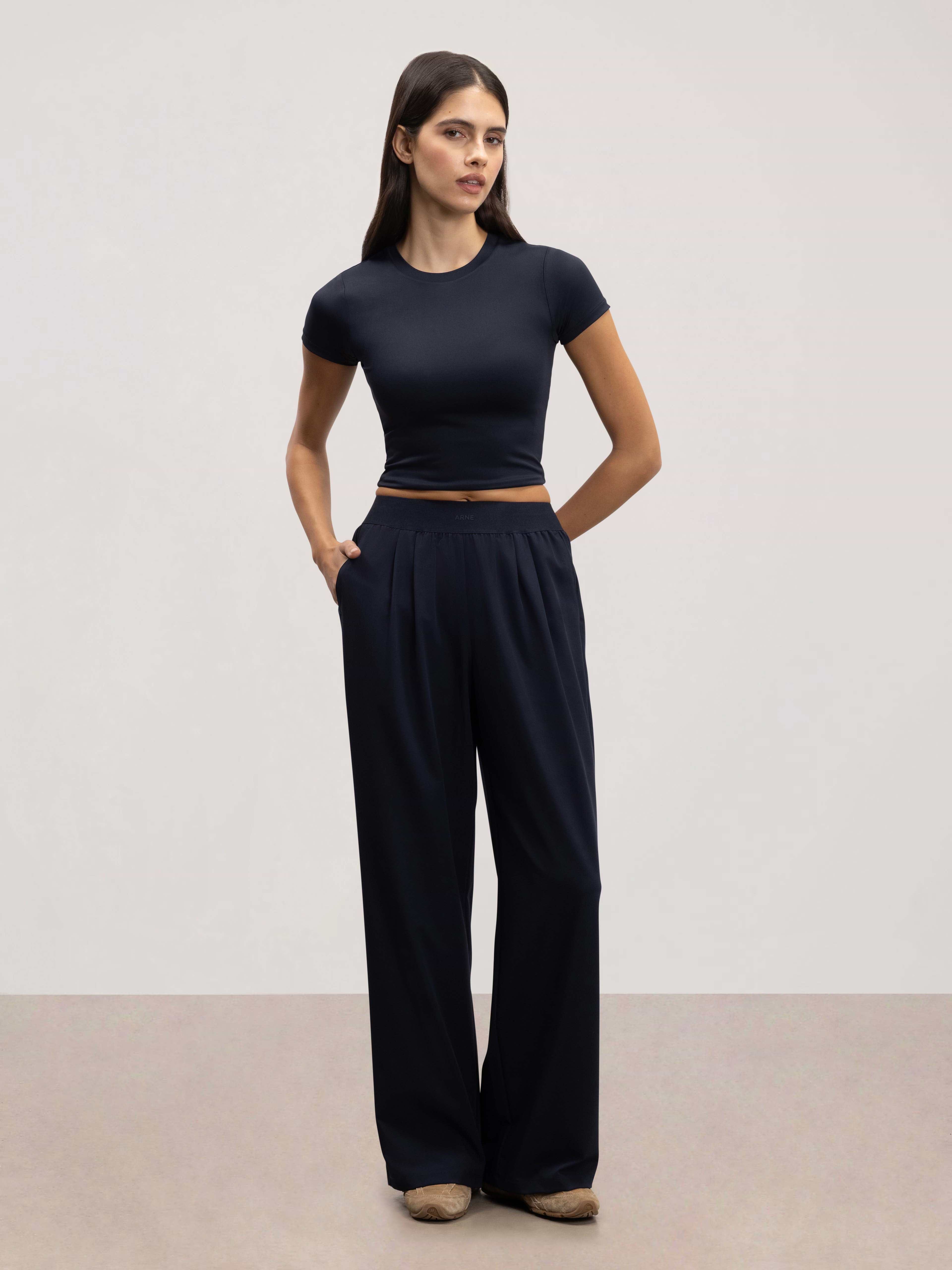 Womens Double Layered T-Shirt in Navy