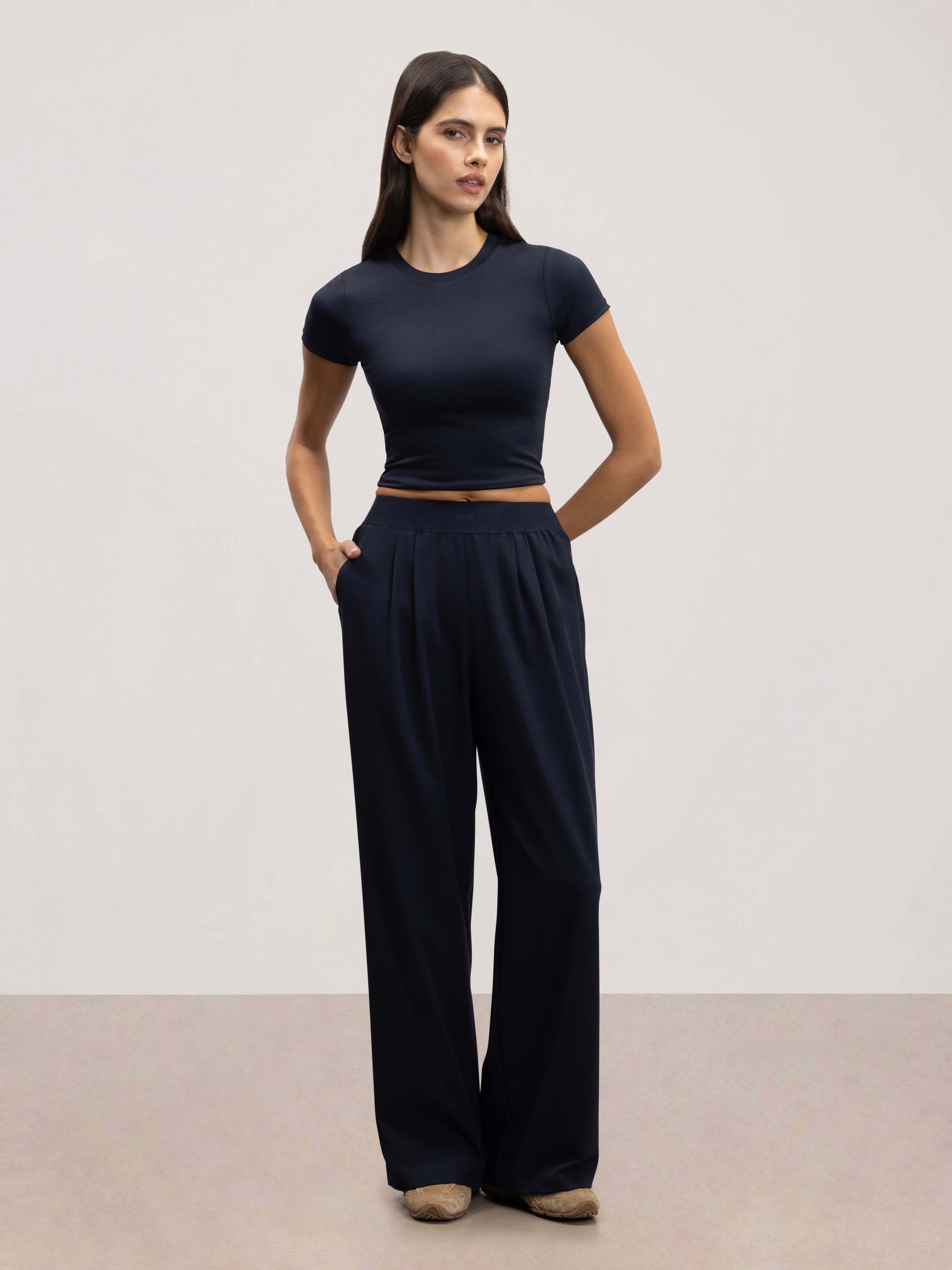 Womens Double Layered T-Shirt in Navy