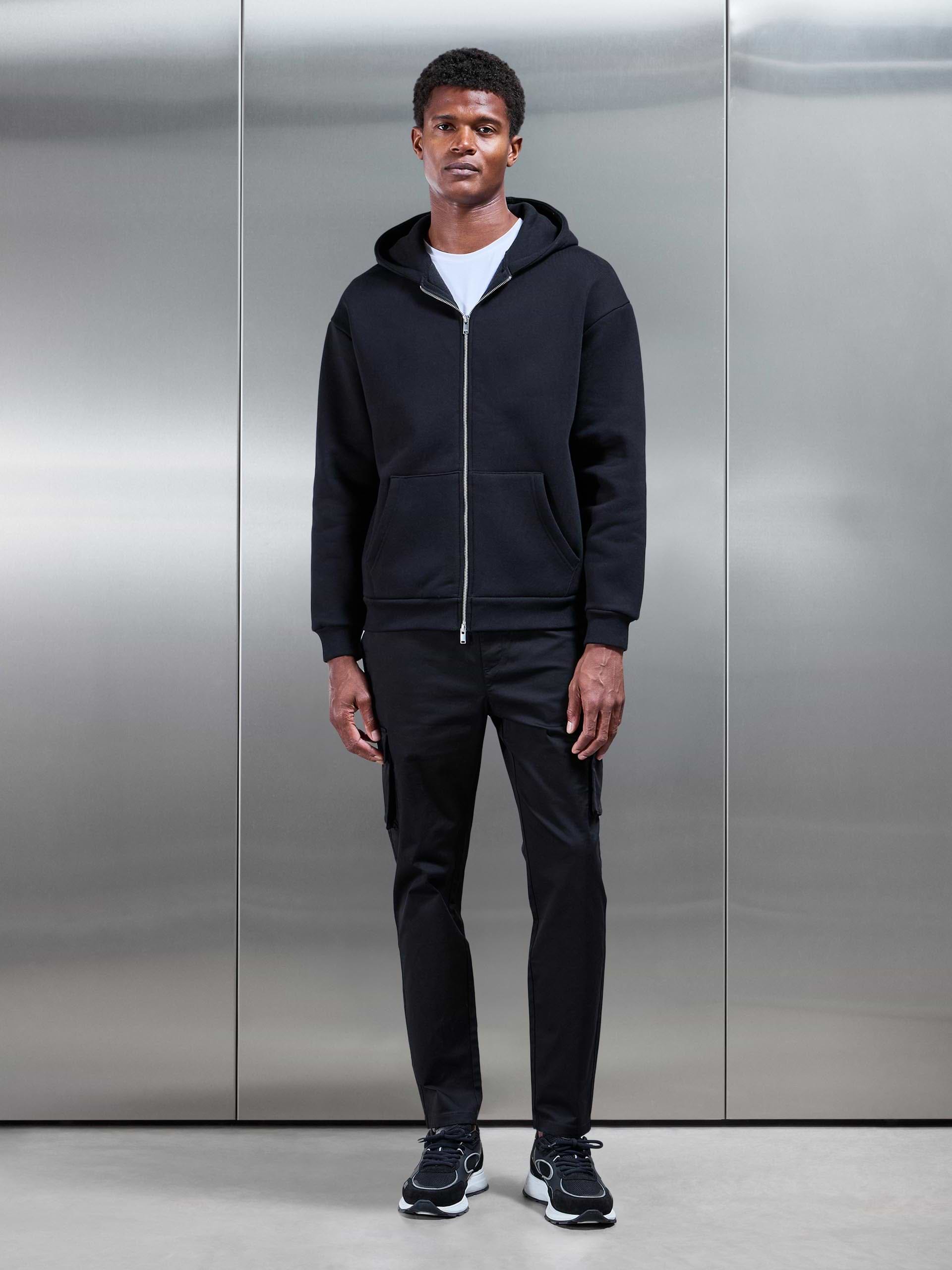 3D Cotton Cargo Pant in Black