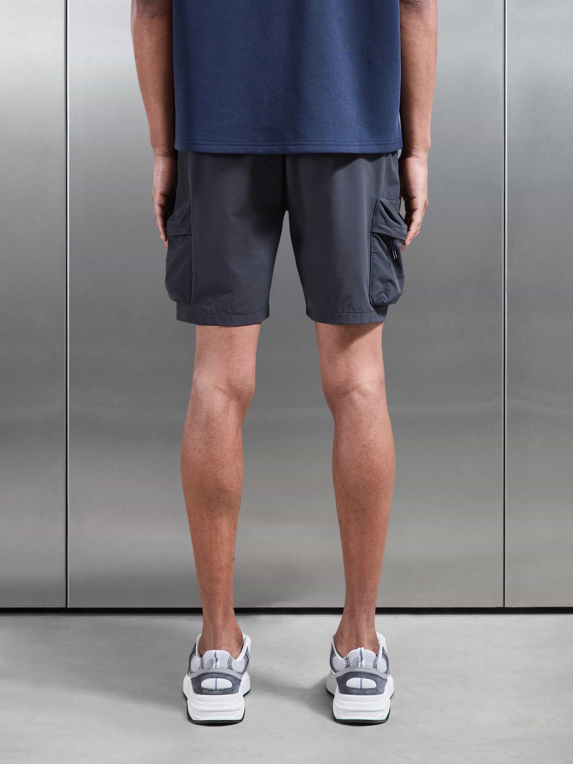 3D Pocket Cargo Short in Grey