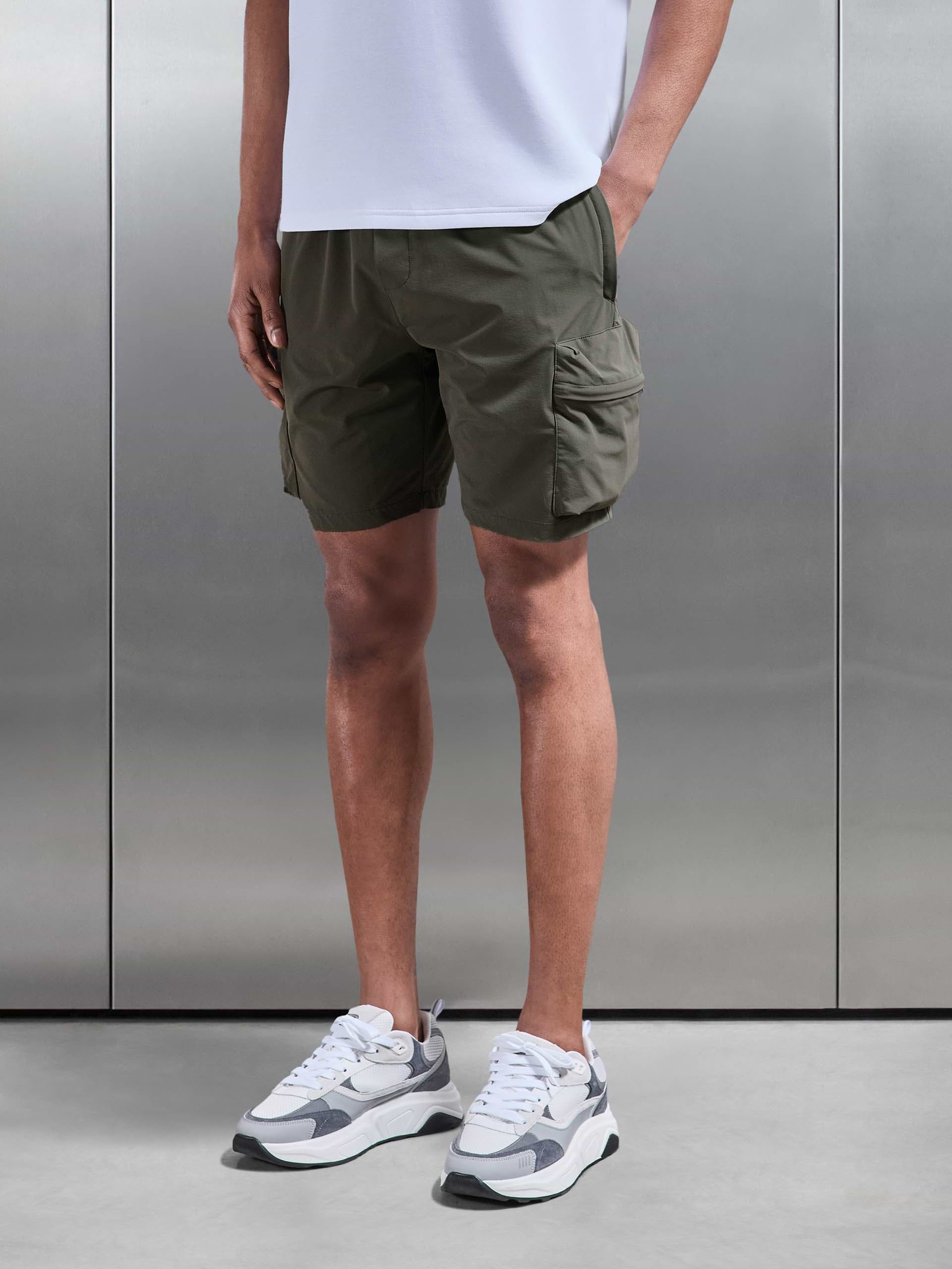 3D Pocket Cargo Short in Olive