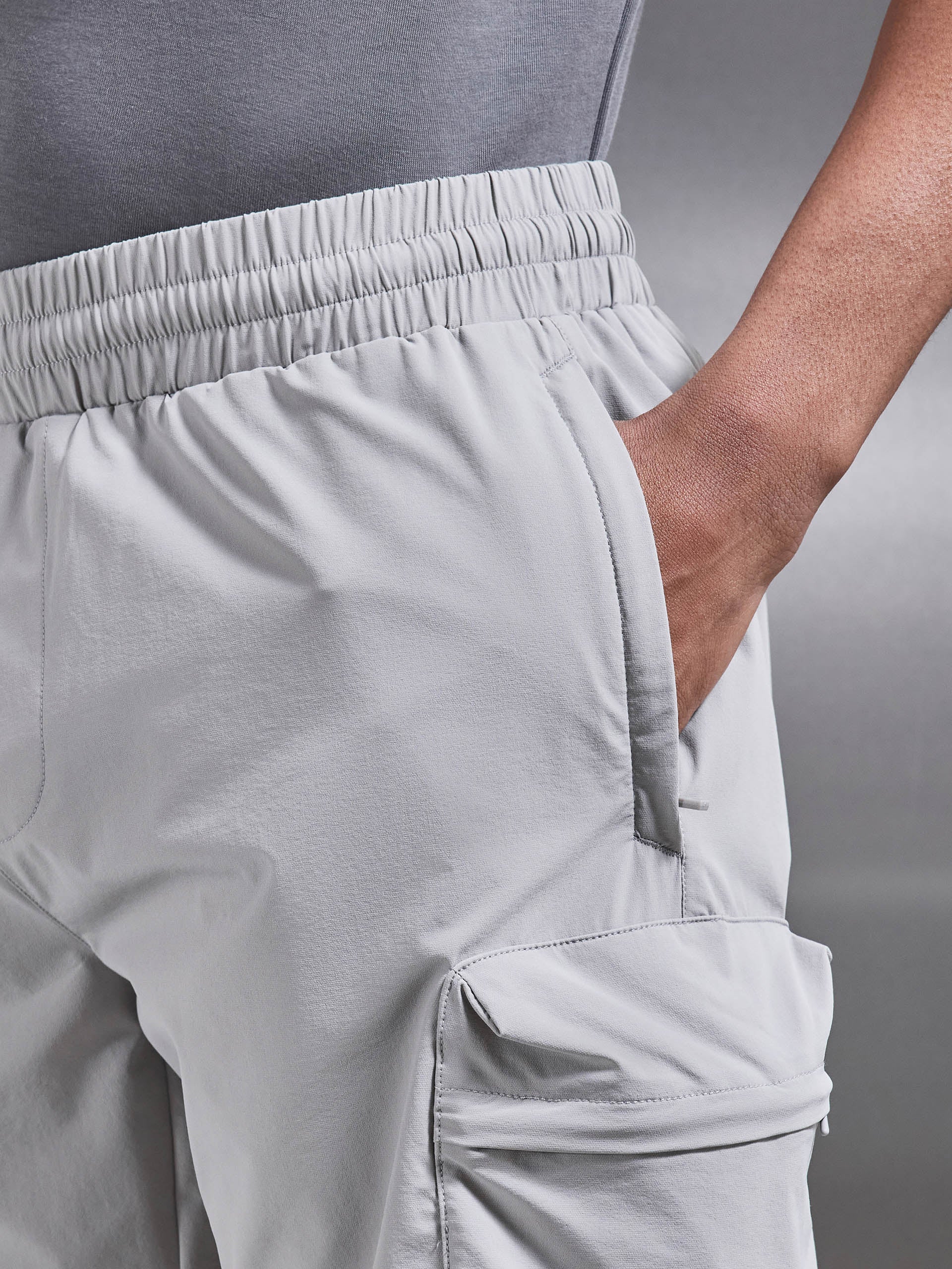 3D Pocket Cargo Short in Stone