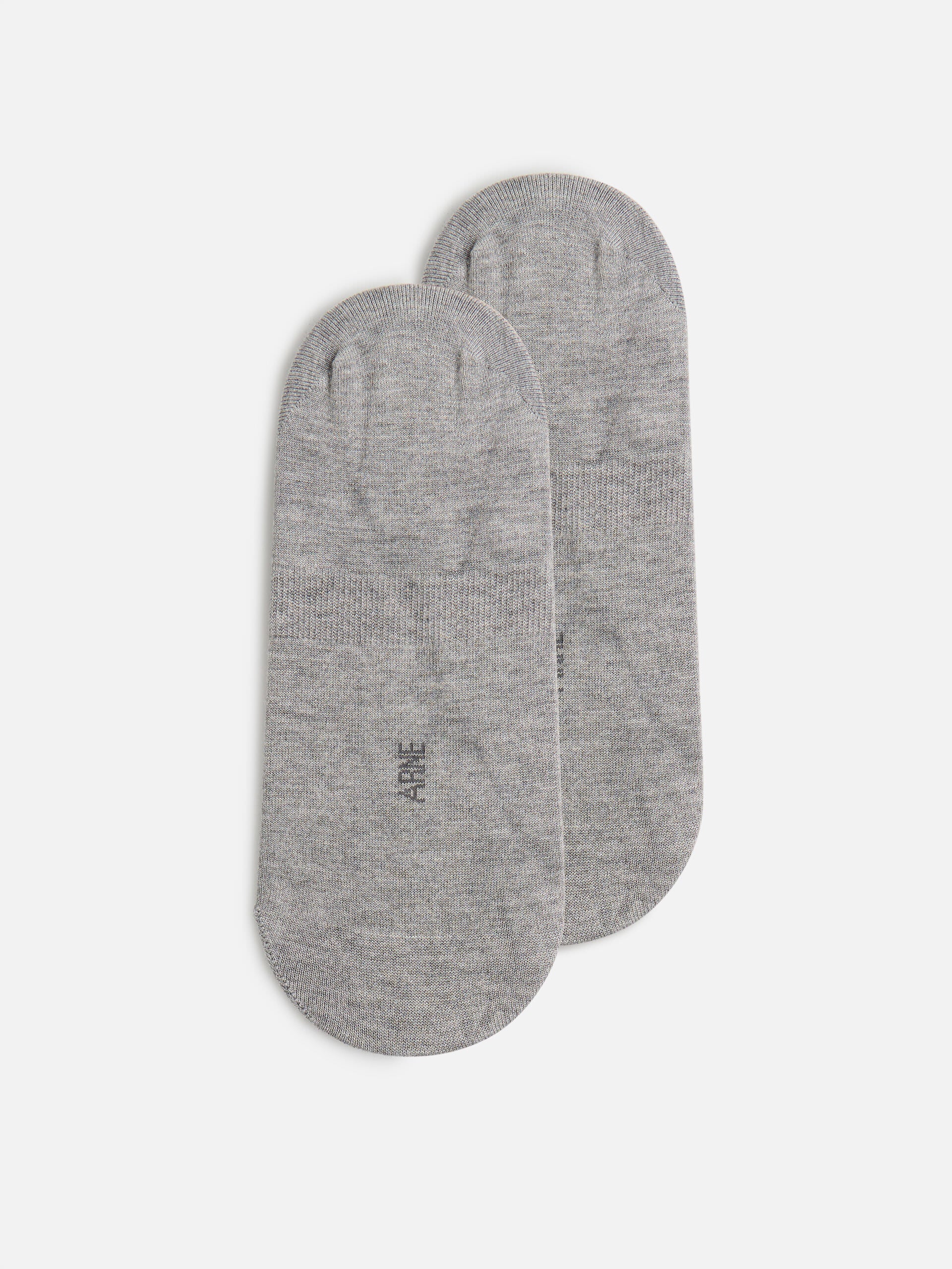 3 Pack No Show Sock in Black White Marl Grey