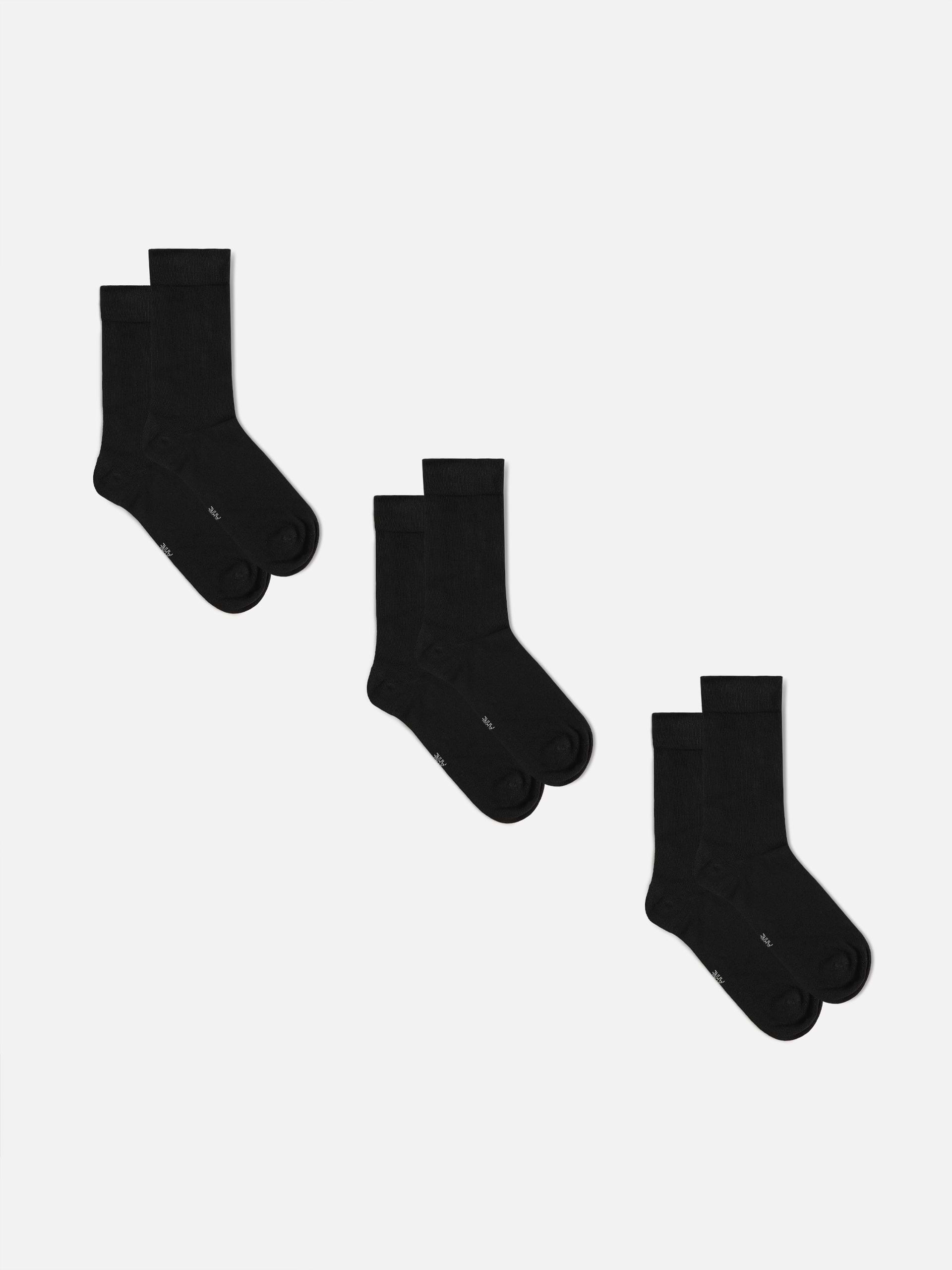 3 Pack Crew Sock in Black