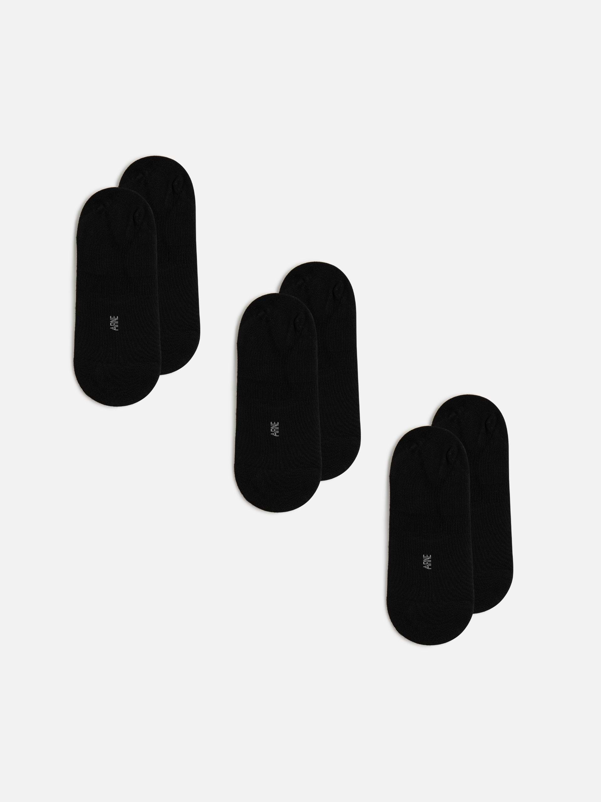 3 Pack No Show Sock in Black