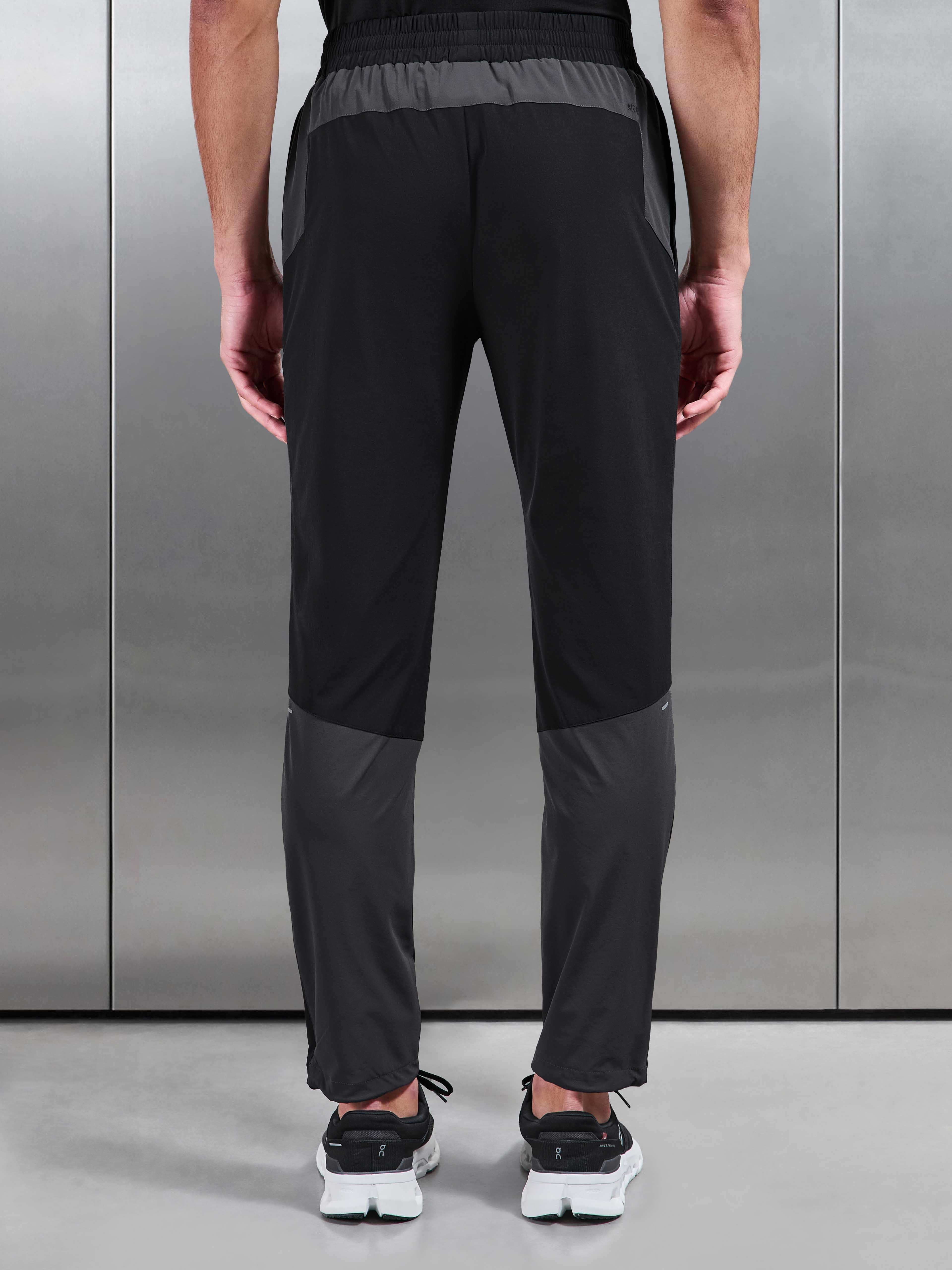 Active Colour Block Trackpant in Black