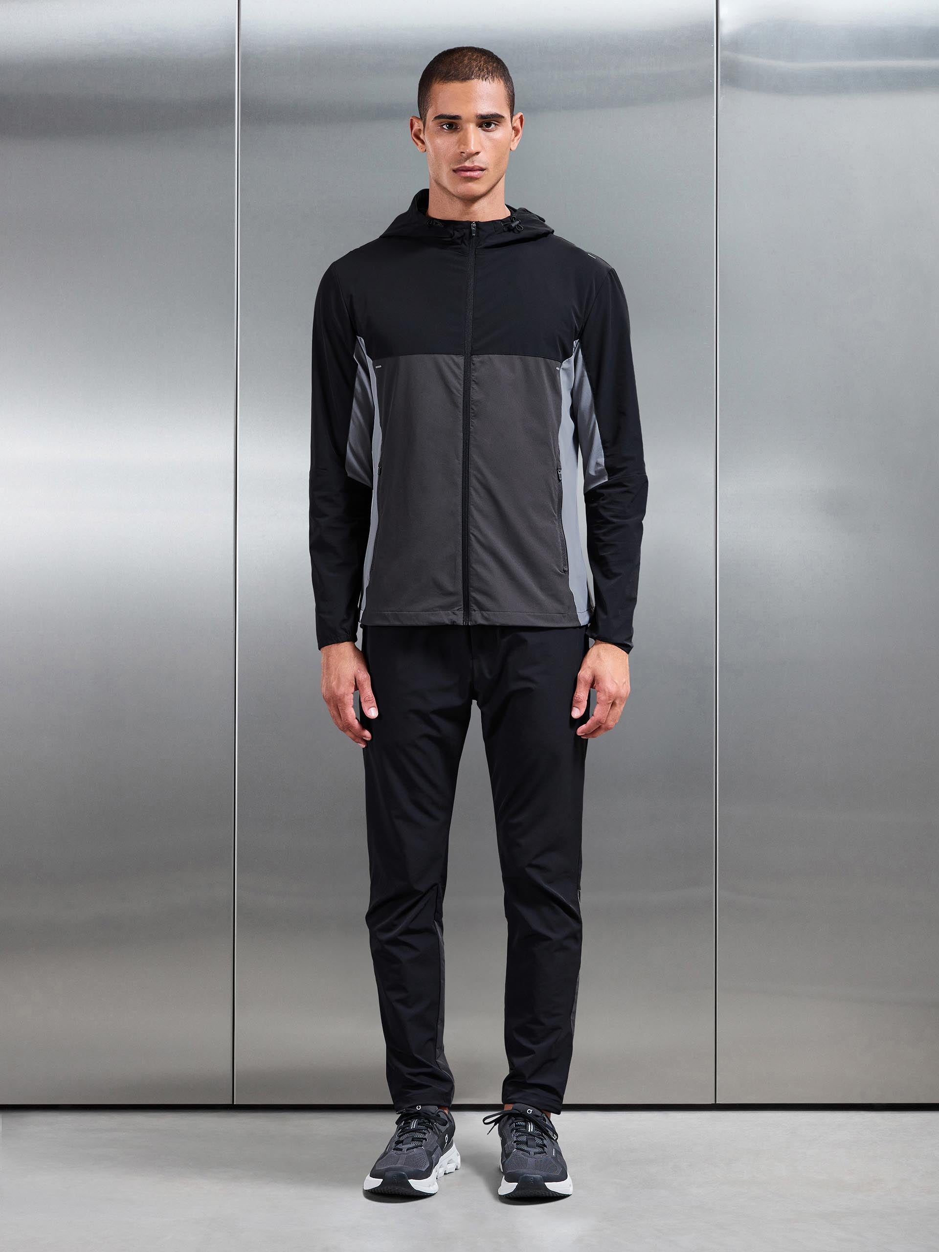 Active Colour Block Trackpant in Black