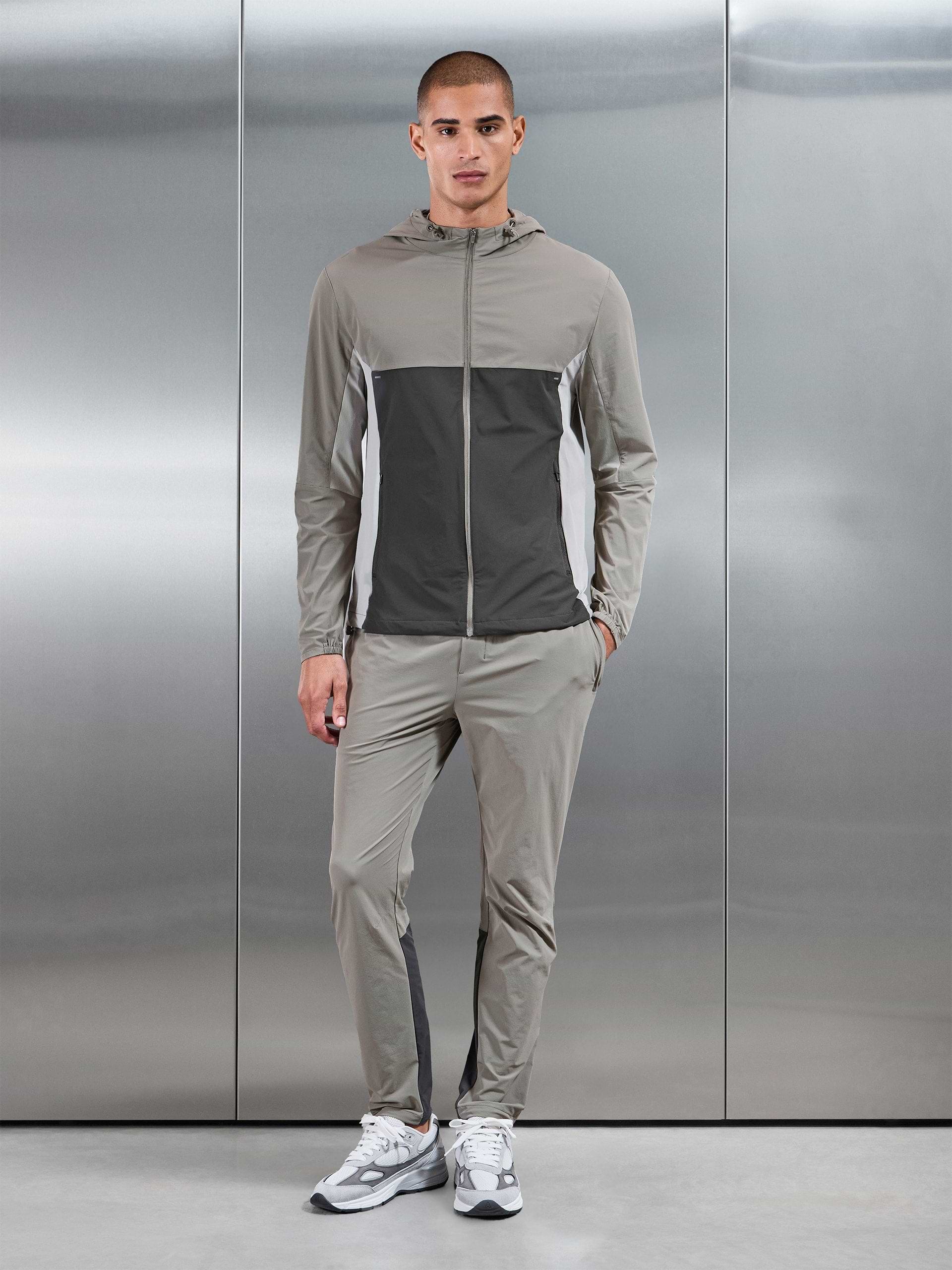 Active Colour Block Trackpant in Taupe
