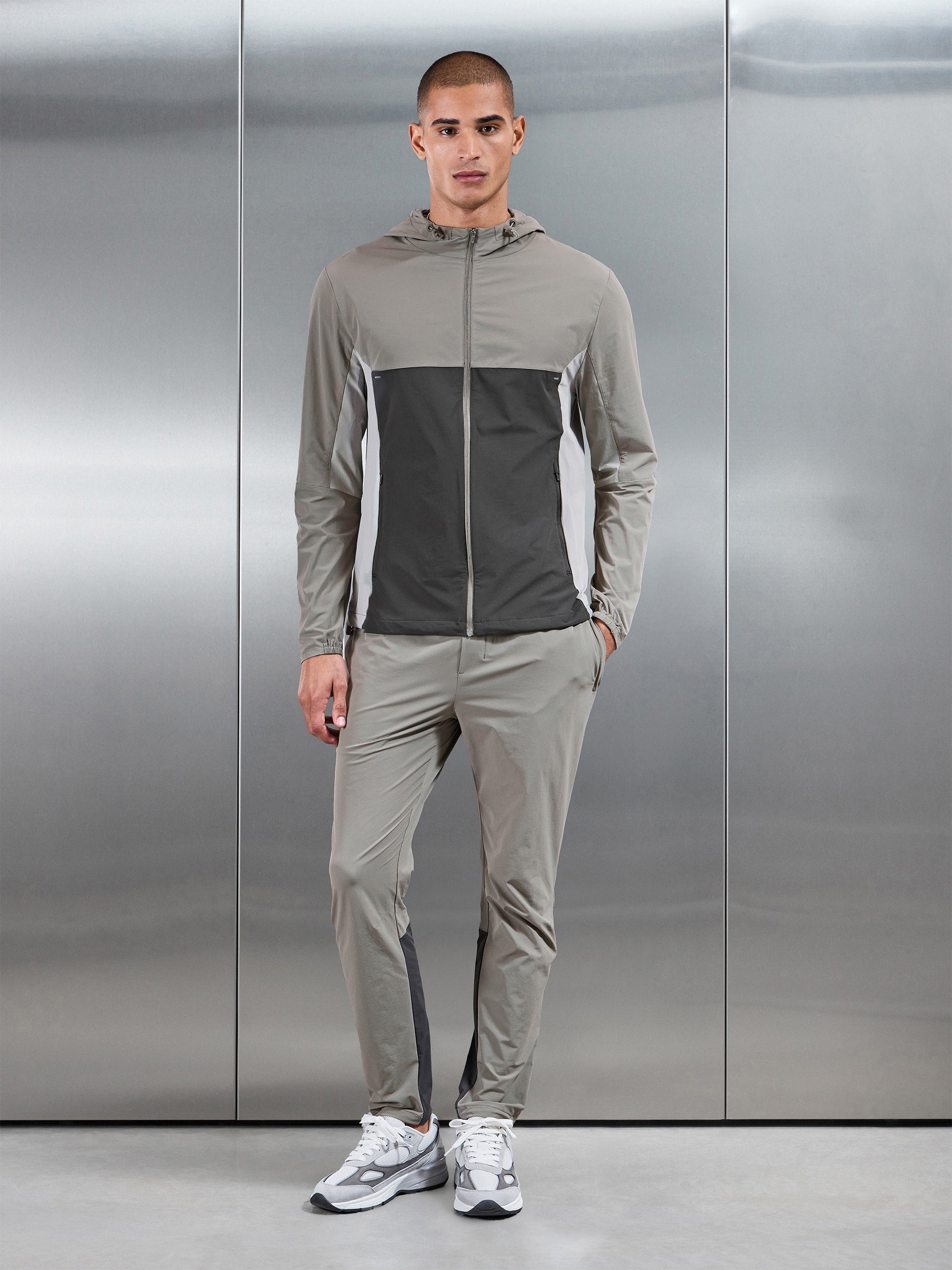 Active Colour Block Trackpant in Taupe