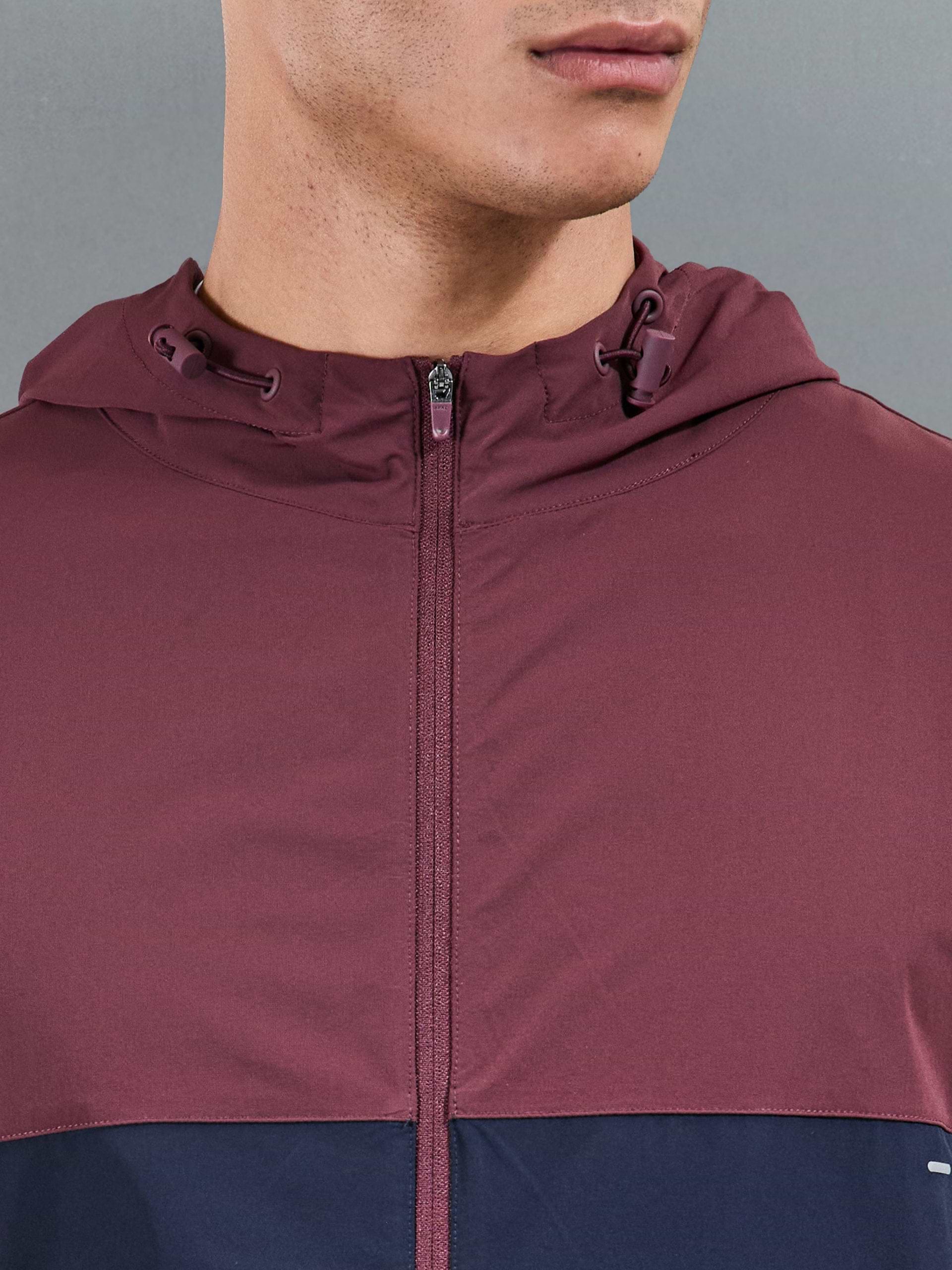 Active Colour Block Windbreaker in Burgundy