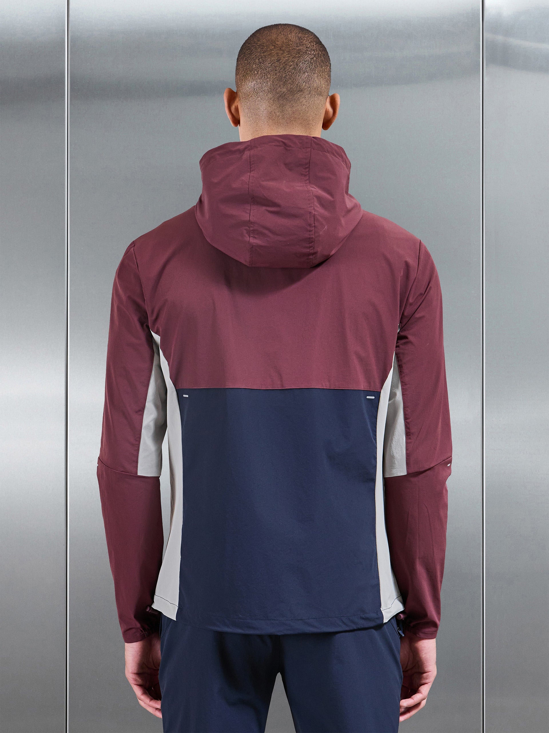Active Colour Block Windbreaker in Burgundy