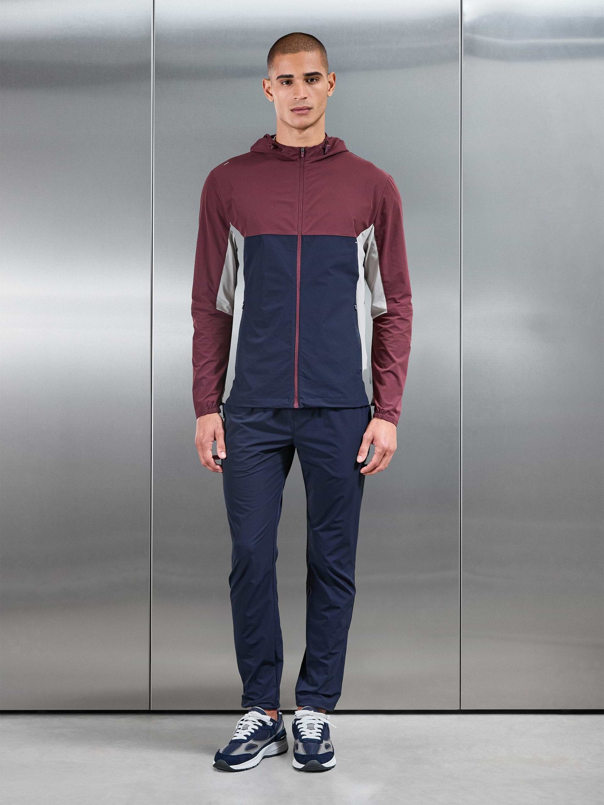 Active Colour Block Windbreaker in Burgundy
