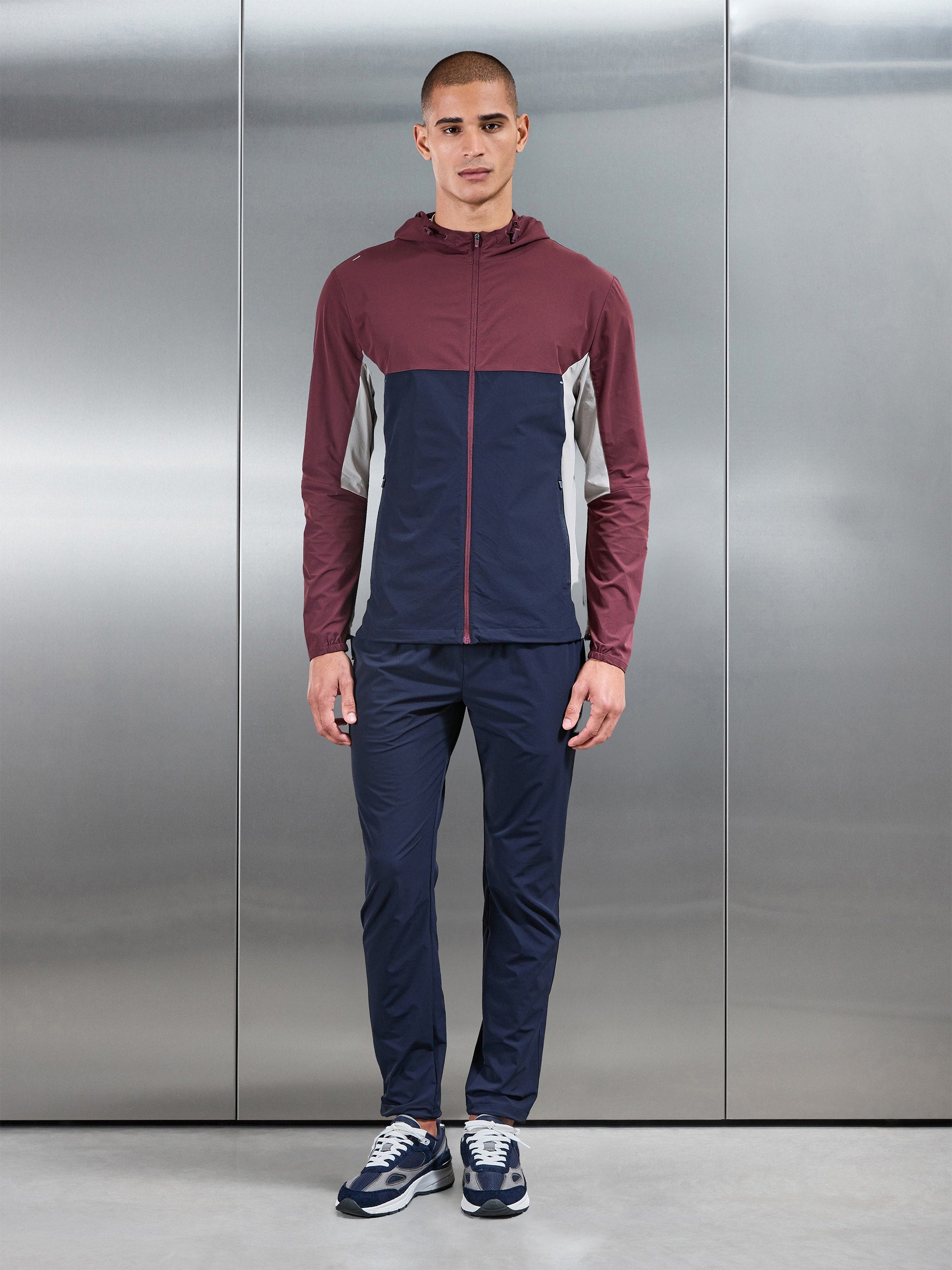 Active Colour Block Windbreaker in Burgundy