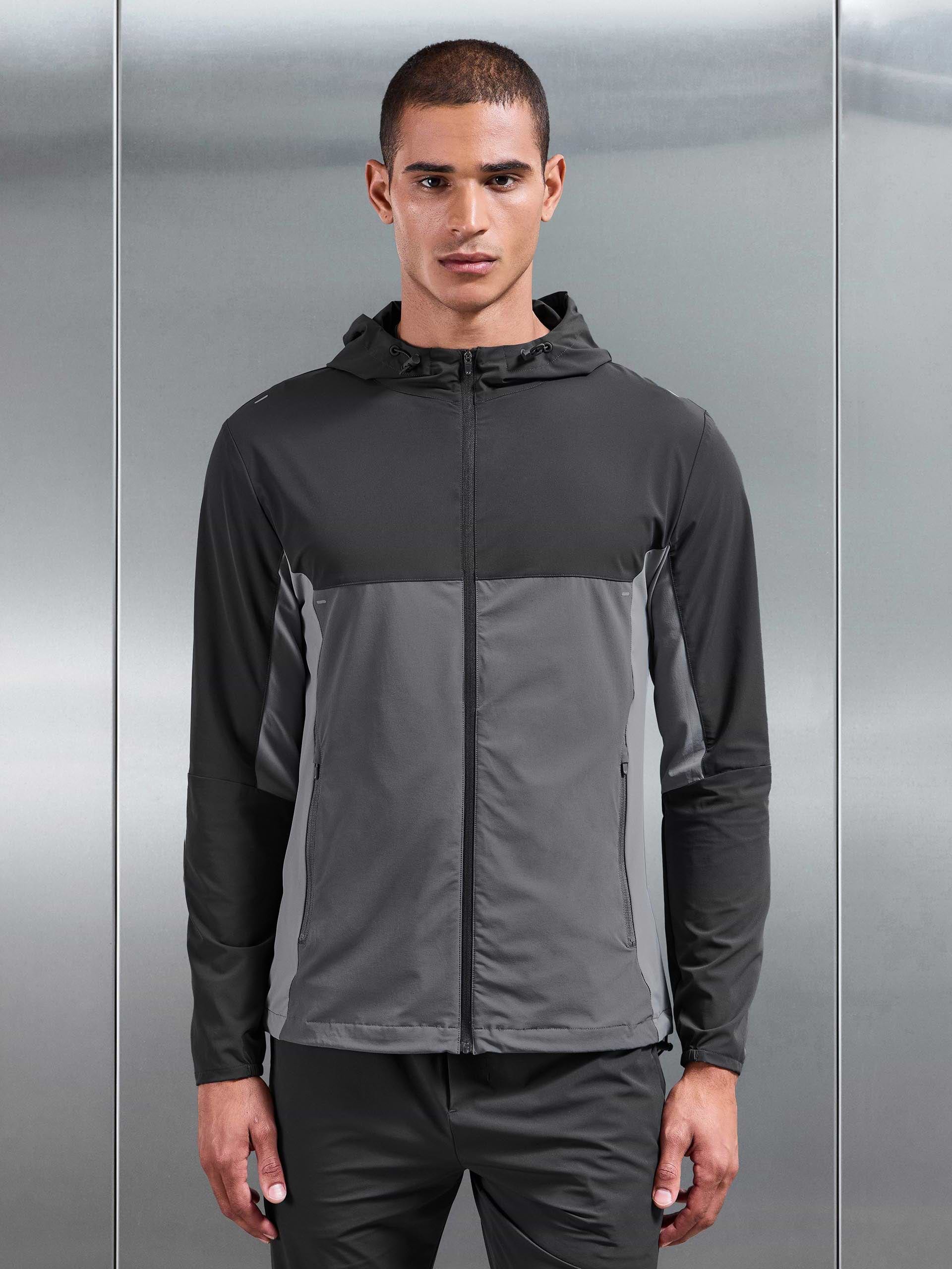Active Colour Block Windbreaker in Grey