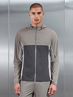Active Colour Block Windbreaker in Taupe