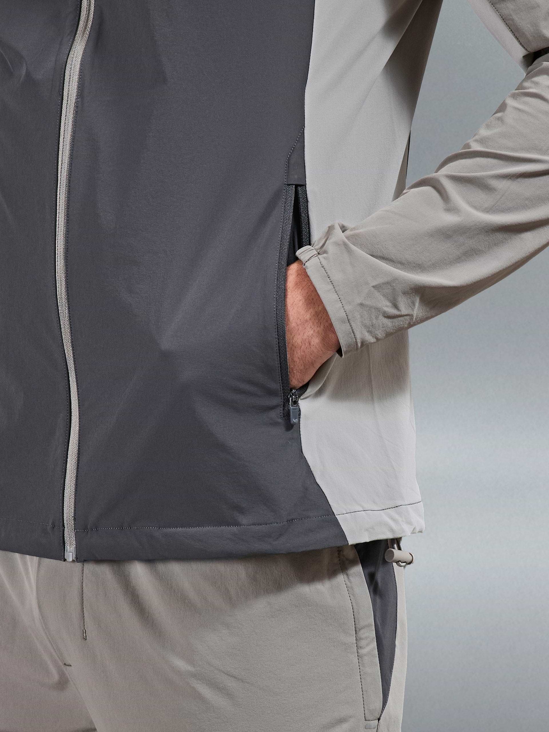 Active Colour Block Windbreaker in Taupe
