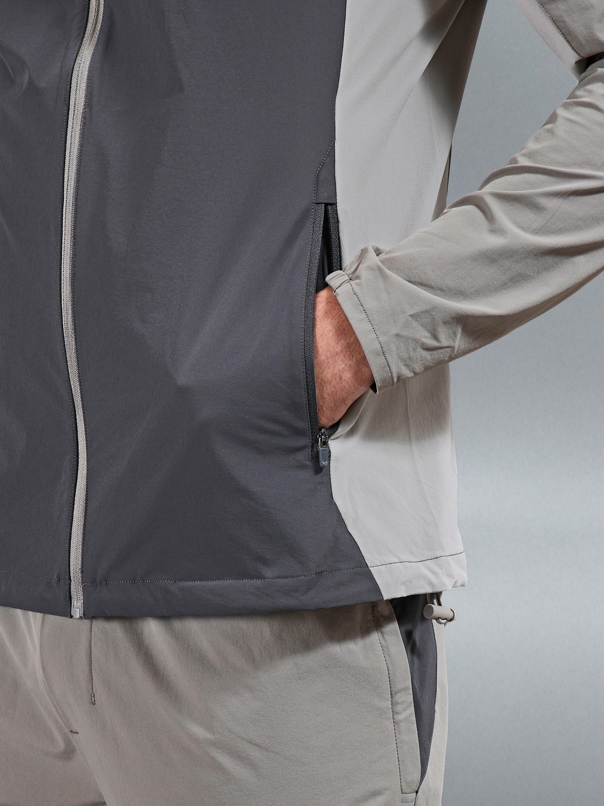 Active Colour Block Windbreaker in Taupe