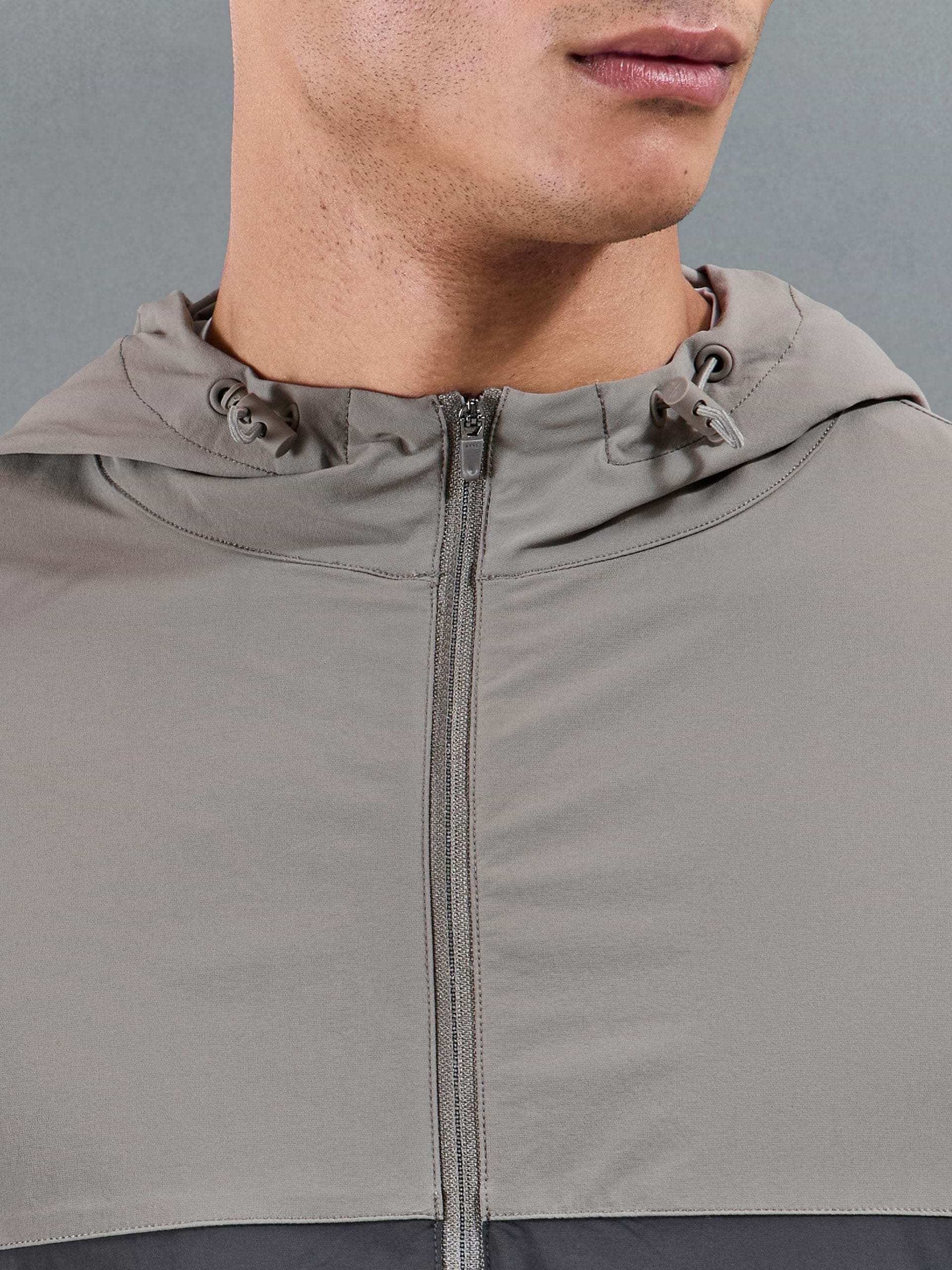 Active Colour Block Windbreaker in Taupe