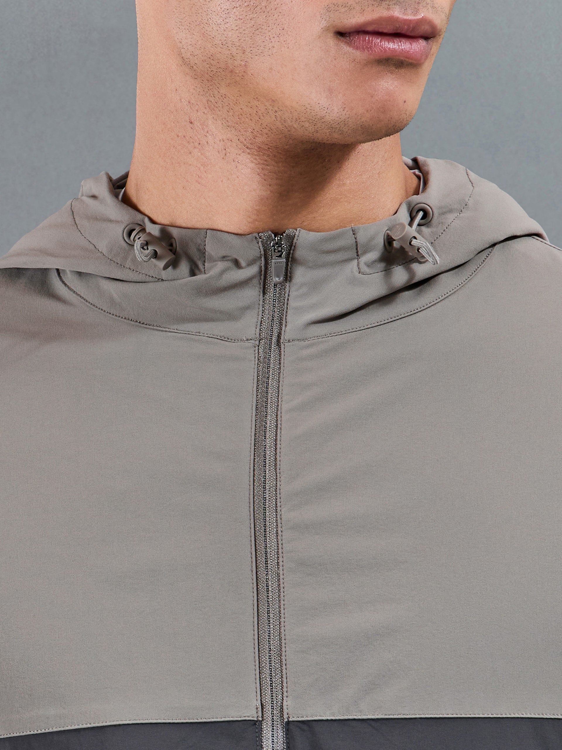 Active Colour Block Windbreaker in Taupe