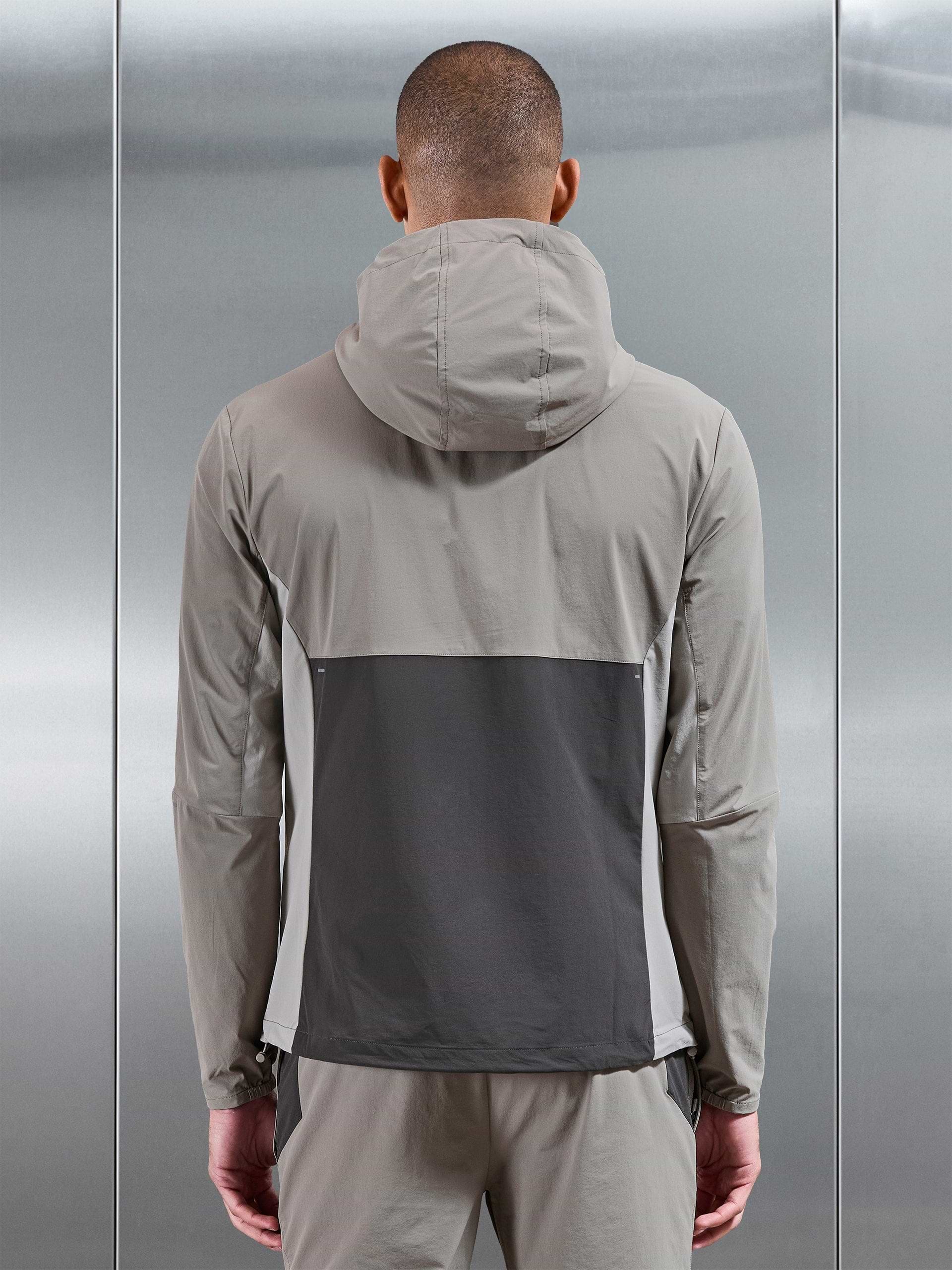 Active Colour Block Windbreaker in Taupe