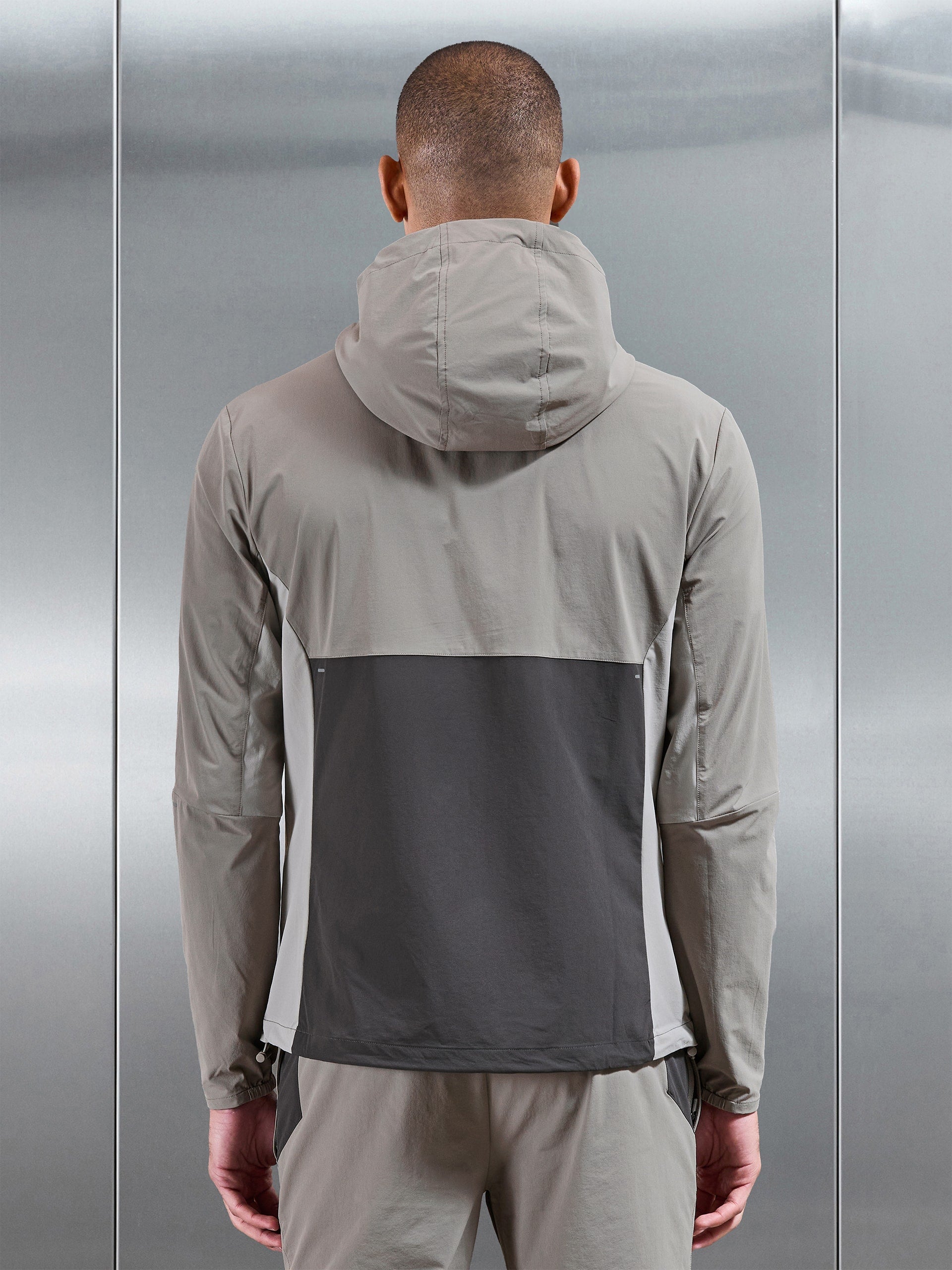 Active Colour Block Windbreaker in Taupe