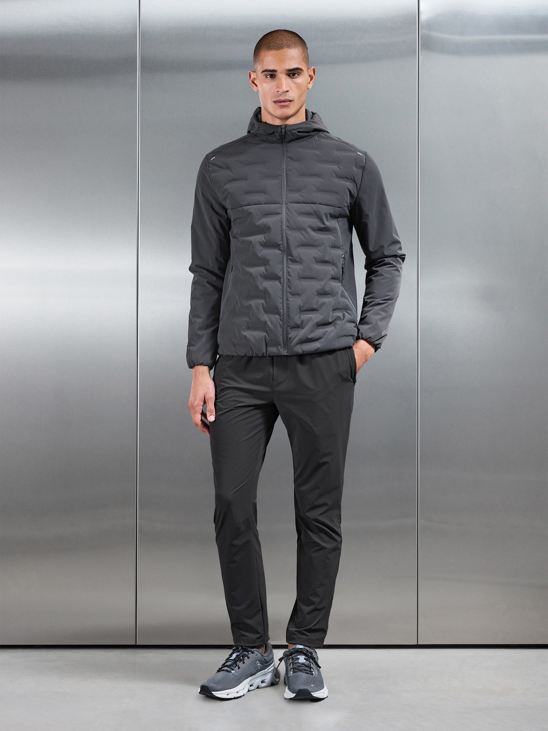 Active Quilted Windbreaker in Grey