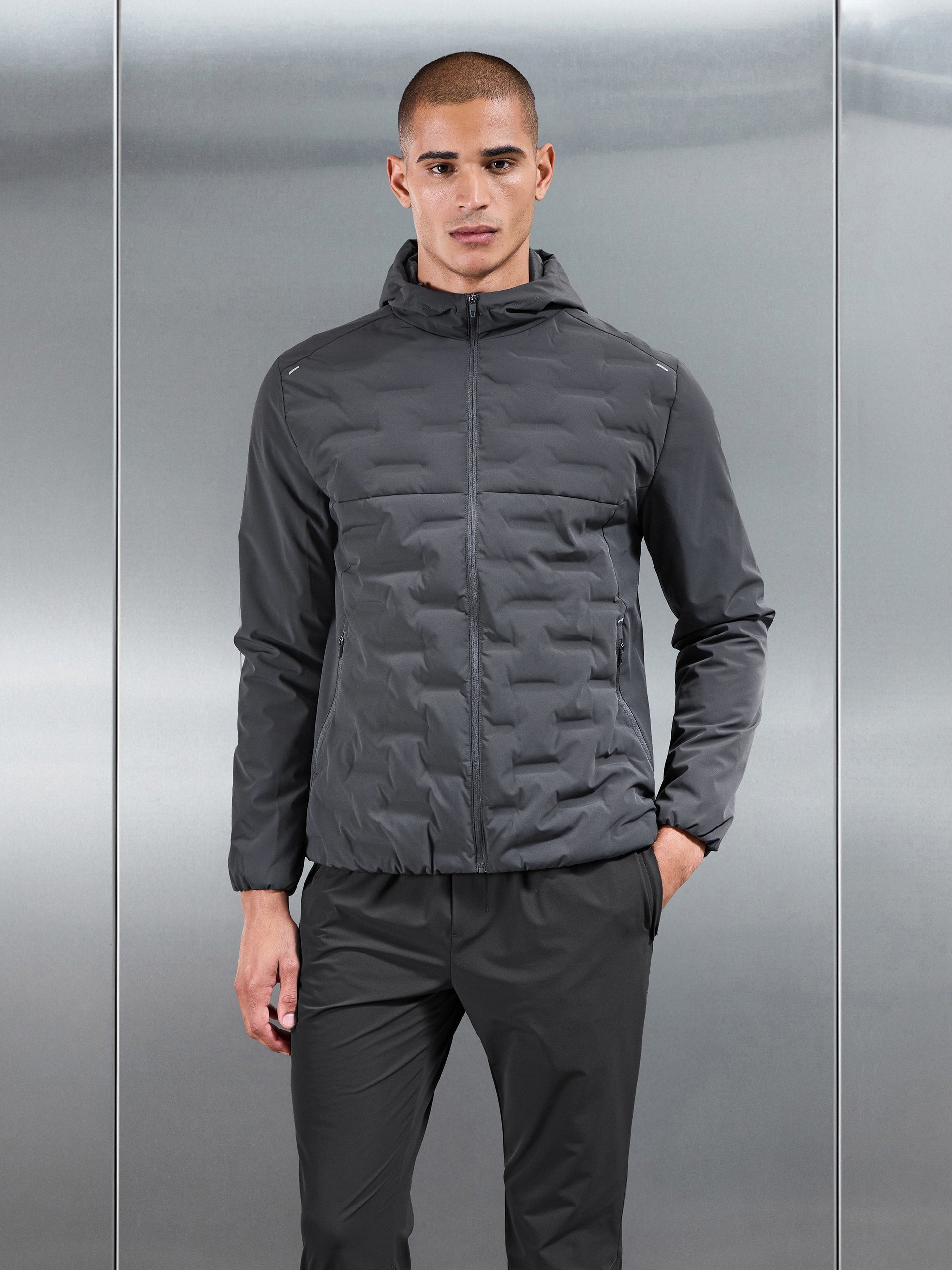 Active Quilted Windbreaker in Grey