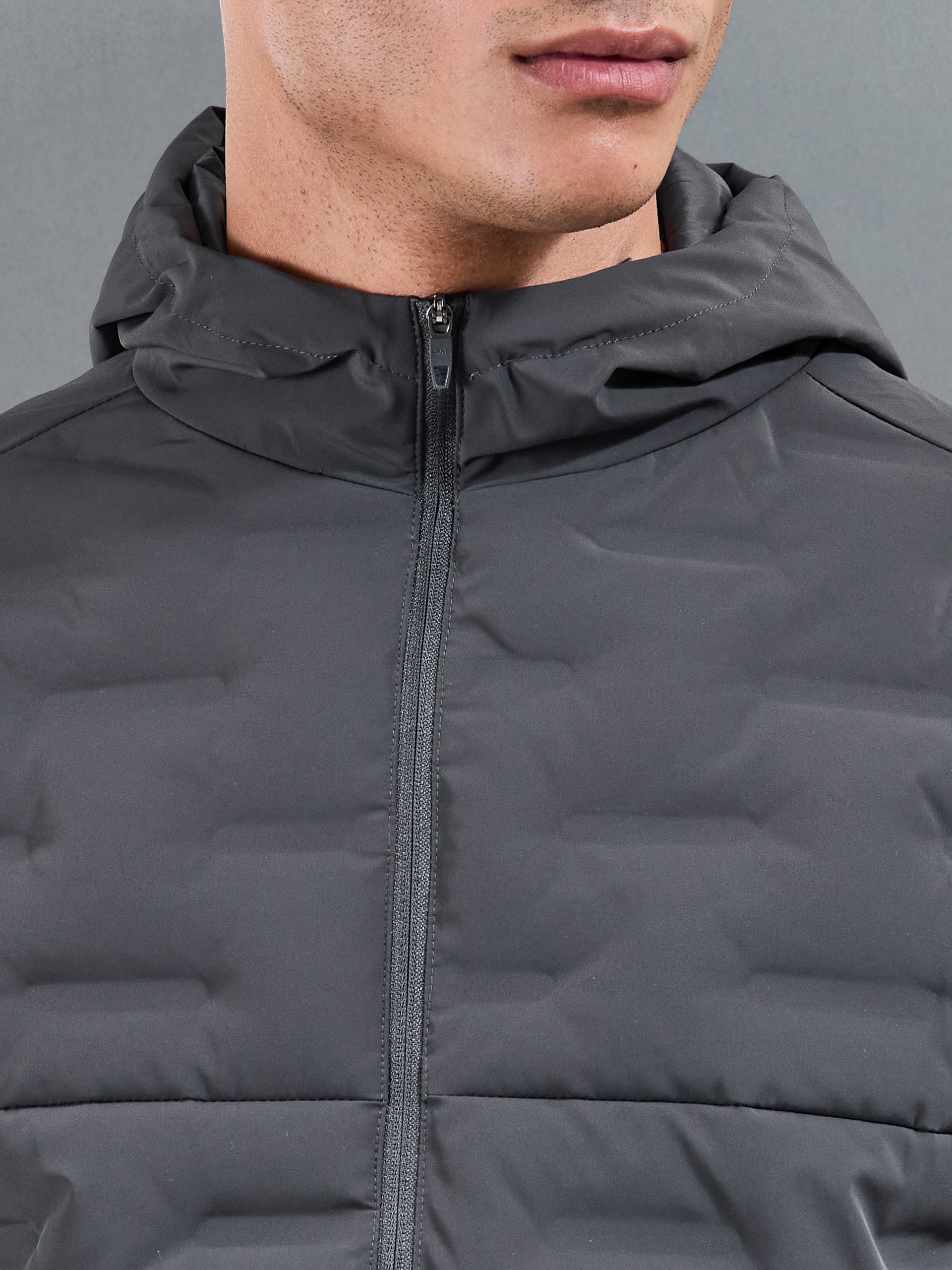 Active Quilted Windbreaker in Grey