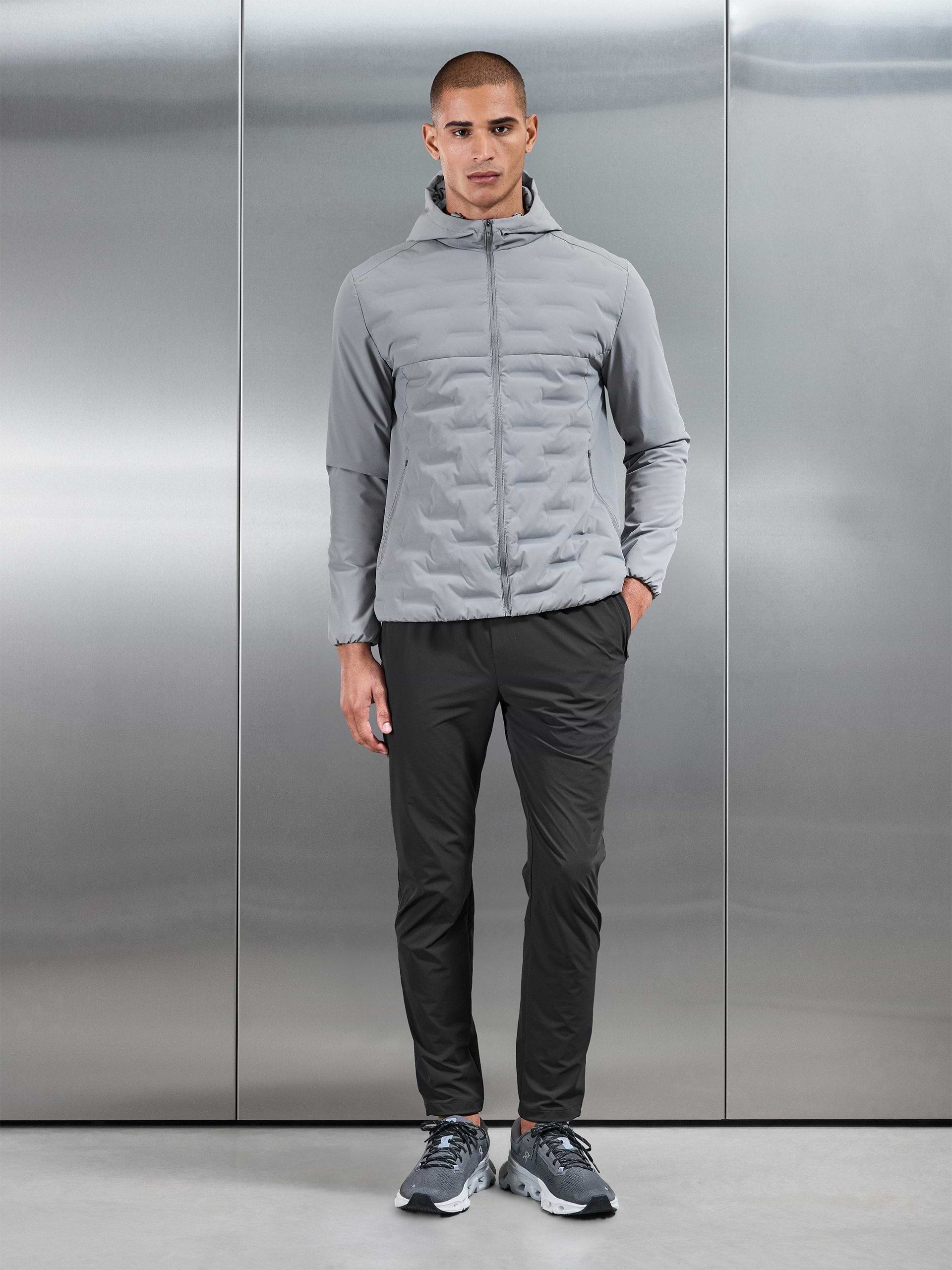 Active Quilted Windbreaker in Mid Grey