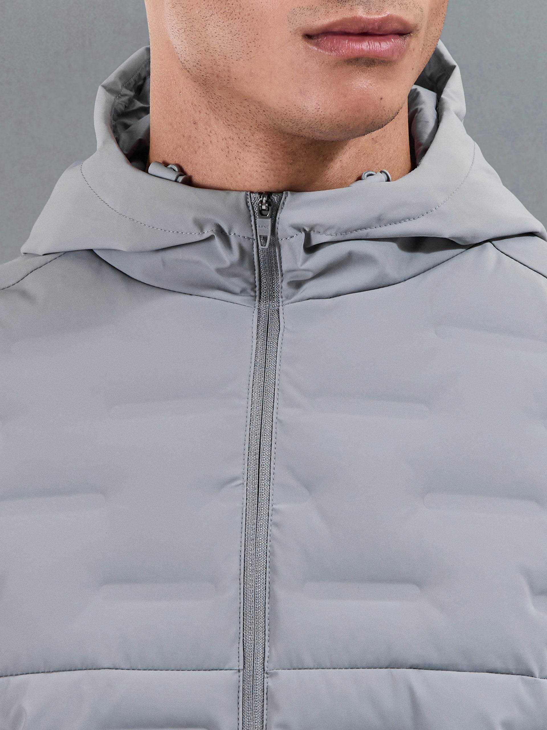 Active Quilted Windbreaker in Mid Grey