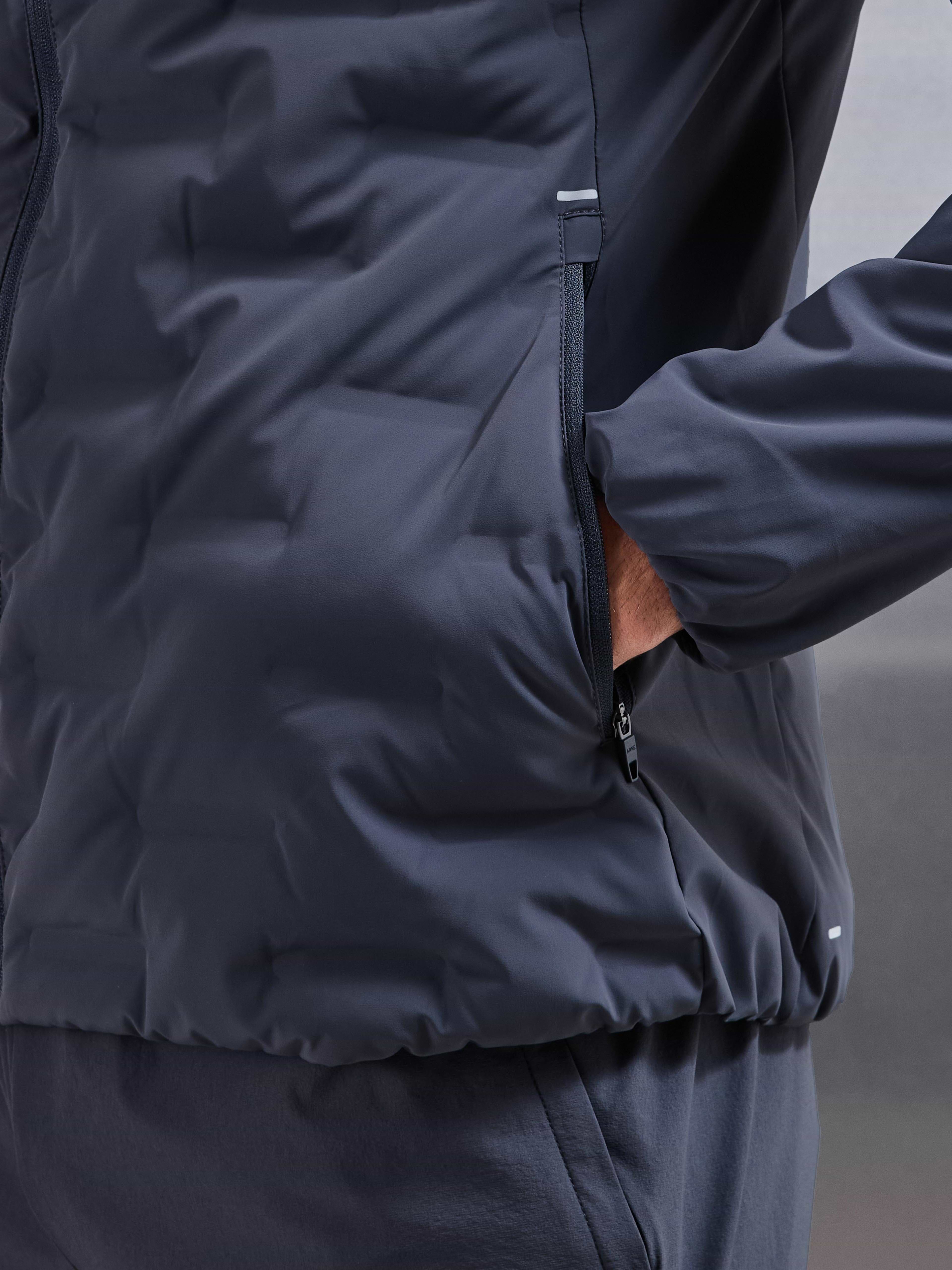 Active Quilted Windbreaker in Slate Blue