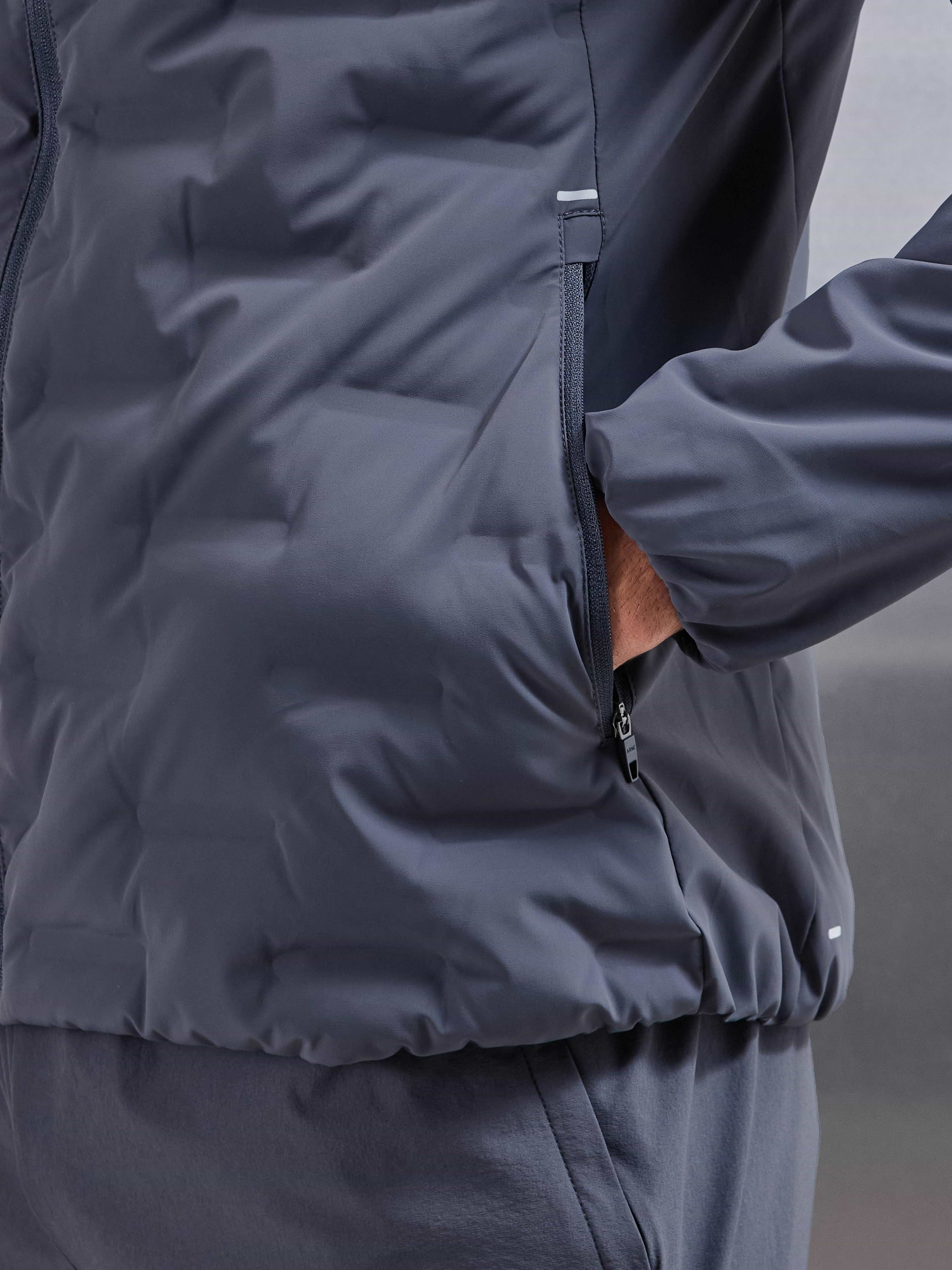 Active Quilted Windbreaker in Slate Blue